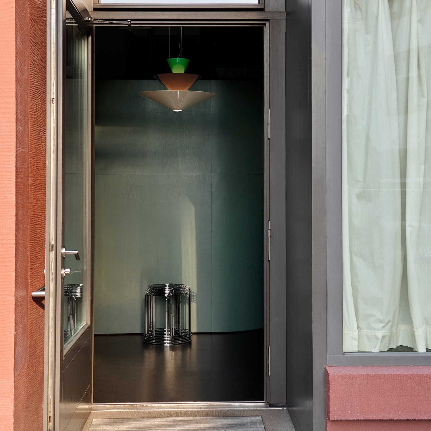 Gio Pendant Signal Green, Deep Blue & Ecru White LN15 Ø92 cm