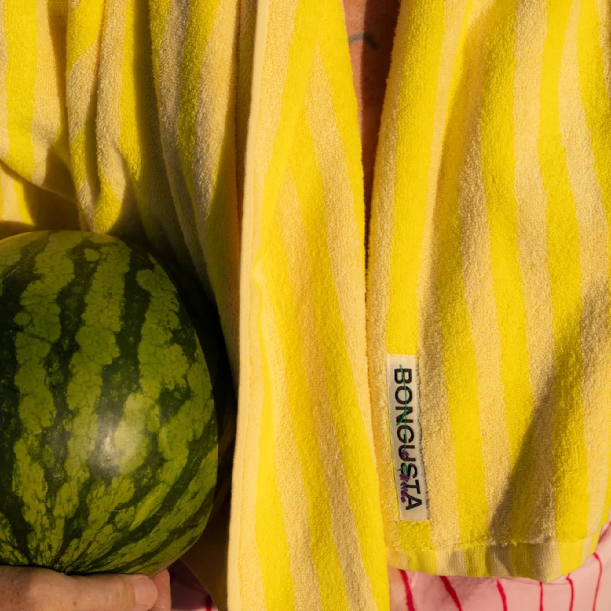 Badehåndkle Pristine & Neon Yellow 100x150