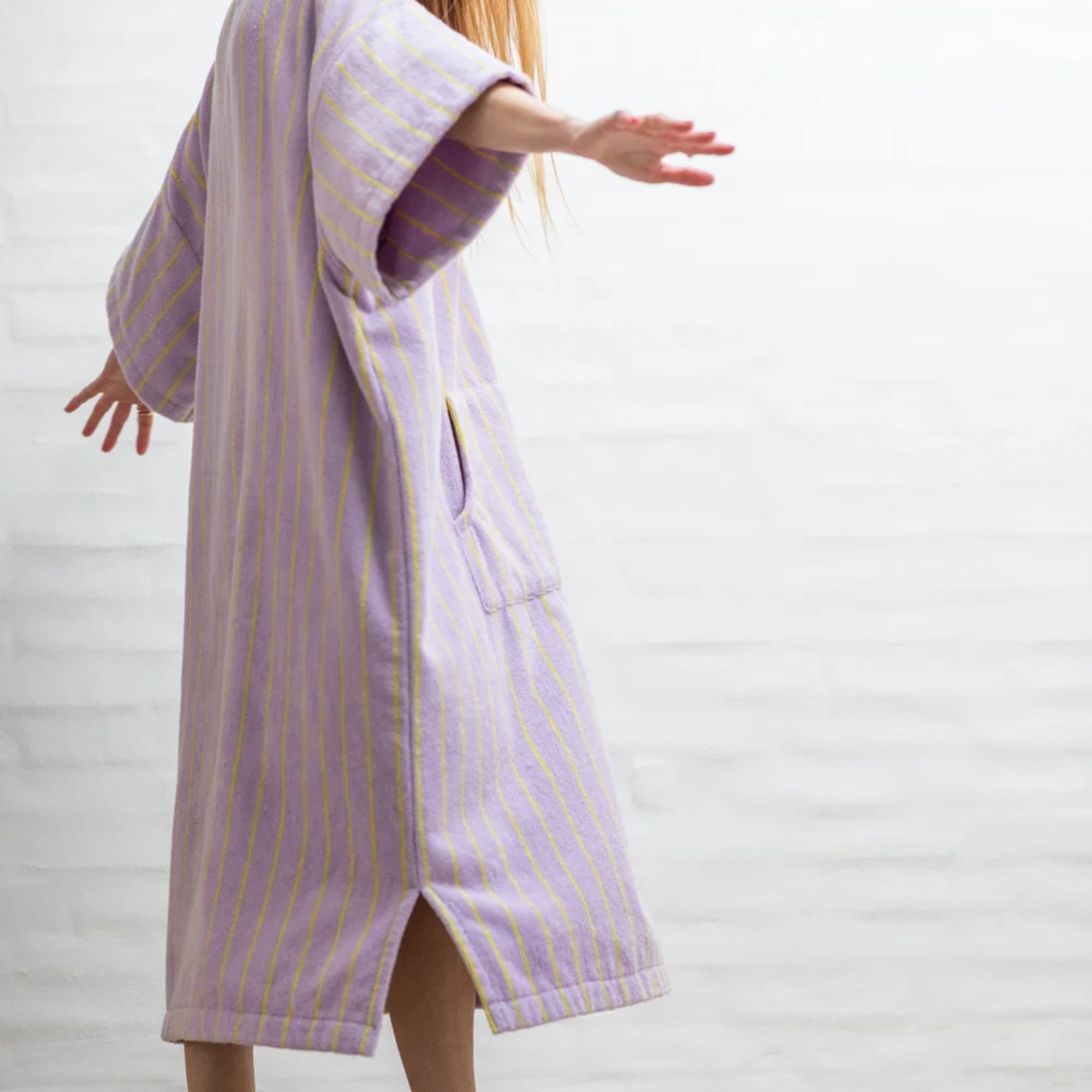 Badeponcho Lilac & Neon Yellow