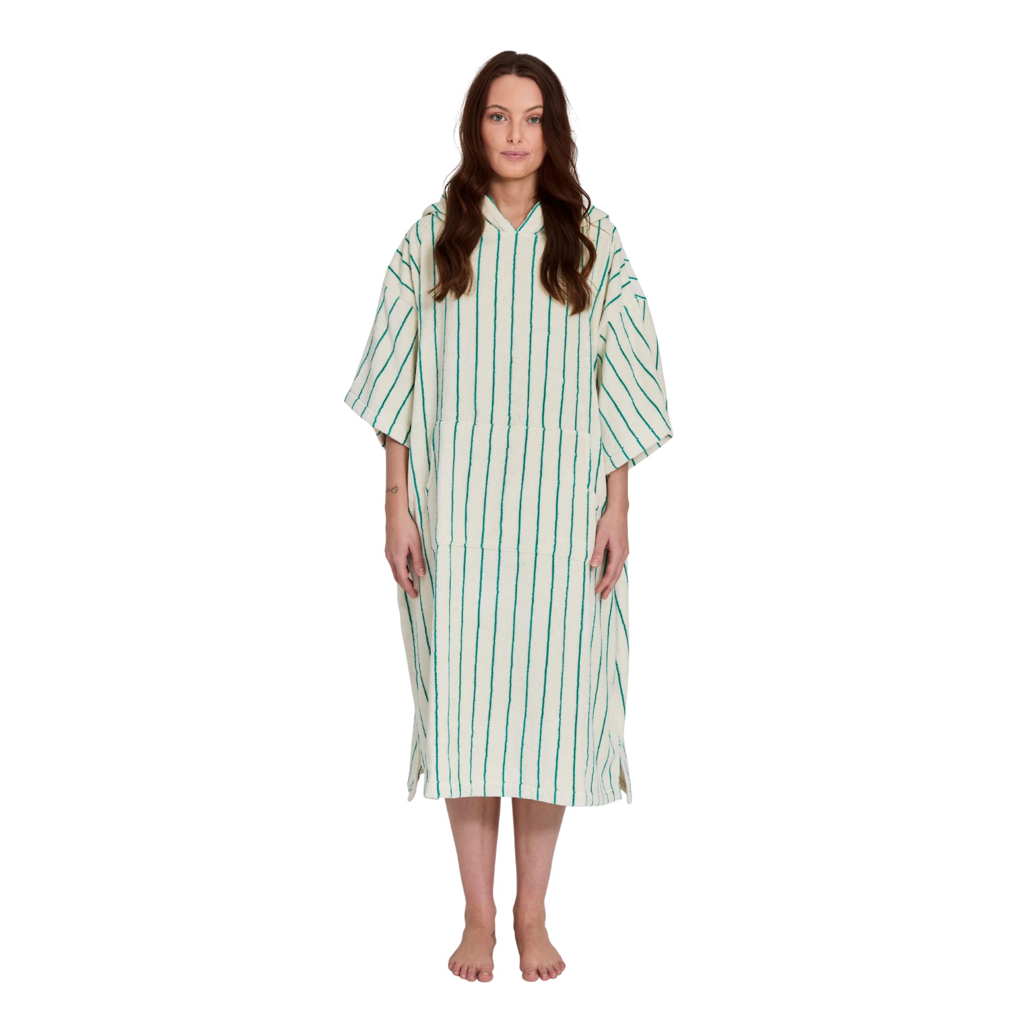 Badehåndkle Poncho Pure White & Grass
