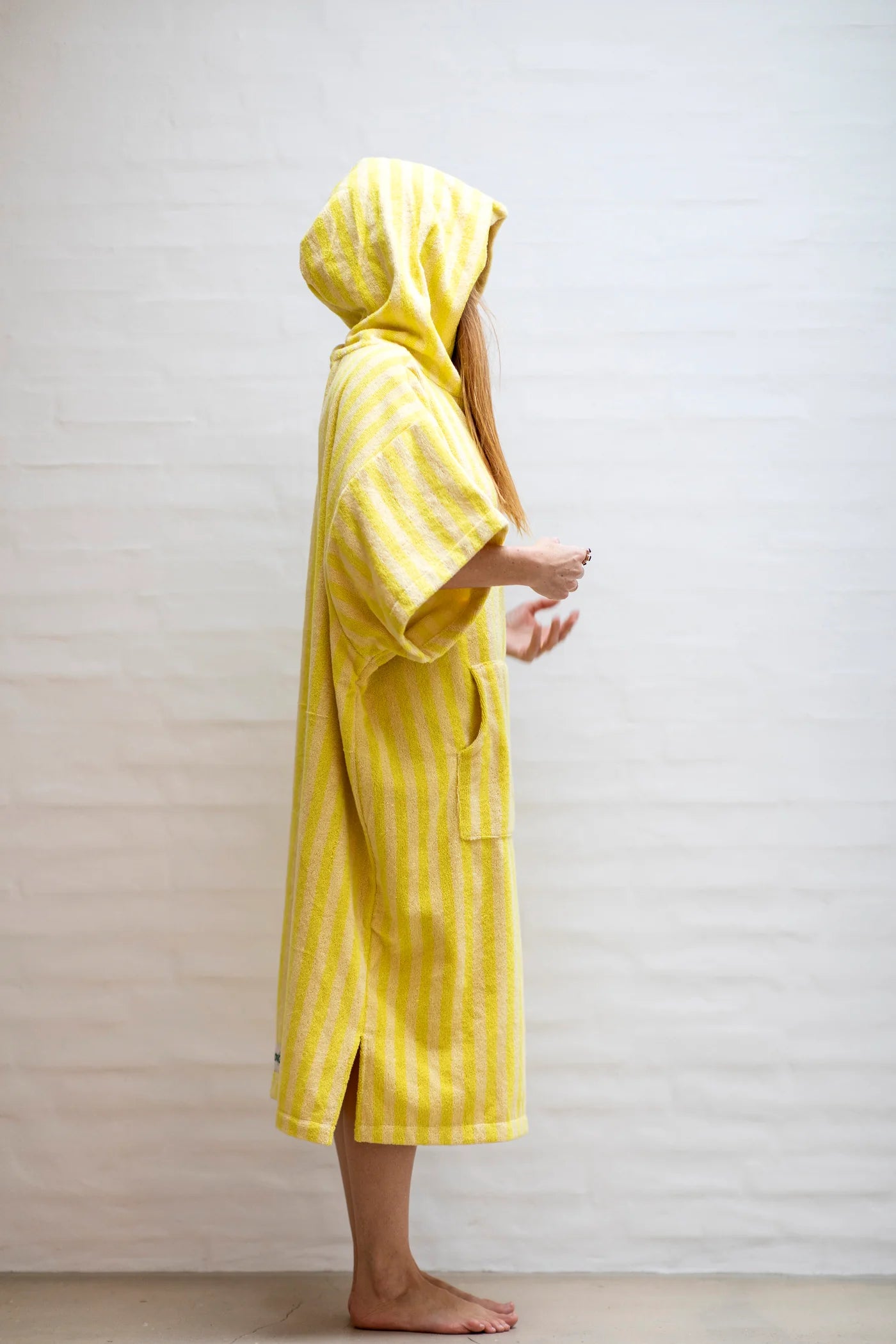 Badehåndkle Poncho Pristine & Neon Yellow