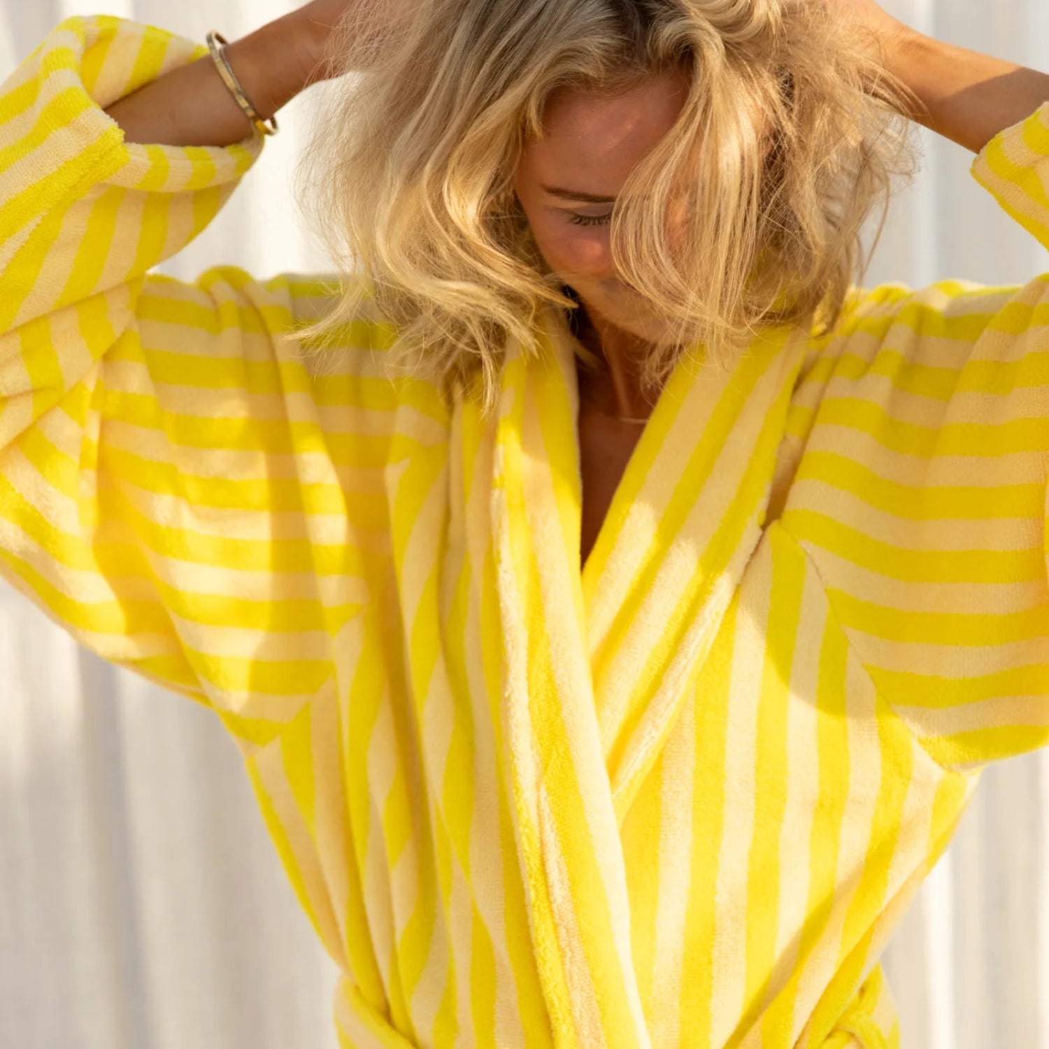 Morgenkåpe Pristine & Neon Yellow