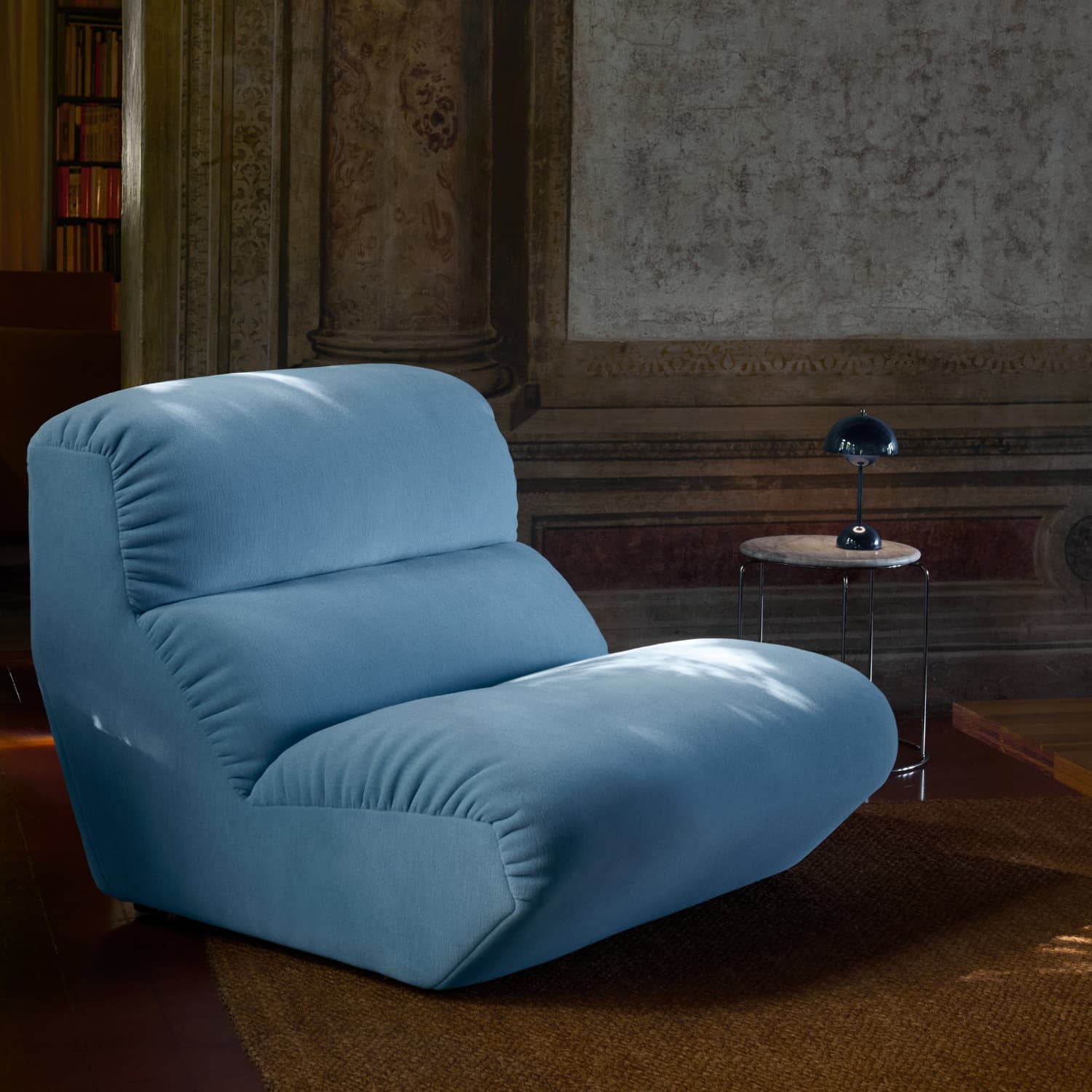 Flowerpot VP9 Oppladbar Lampe Steel Blue