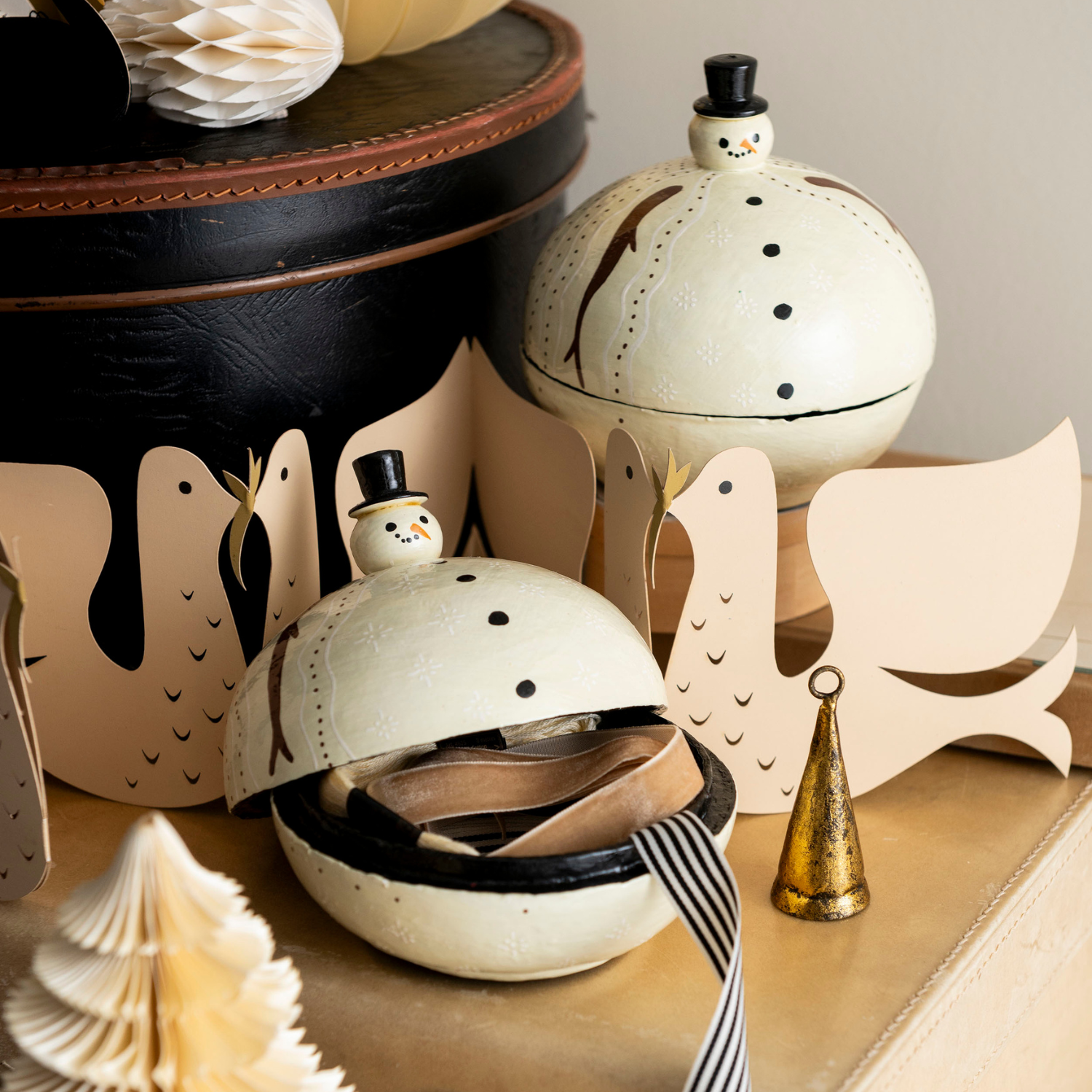 Dekorasjonsboks Snømann Ivory | Bungalow