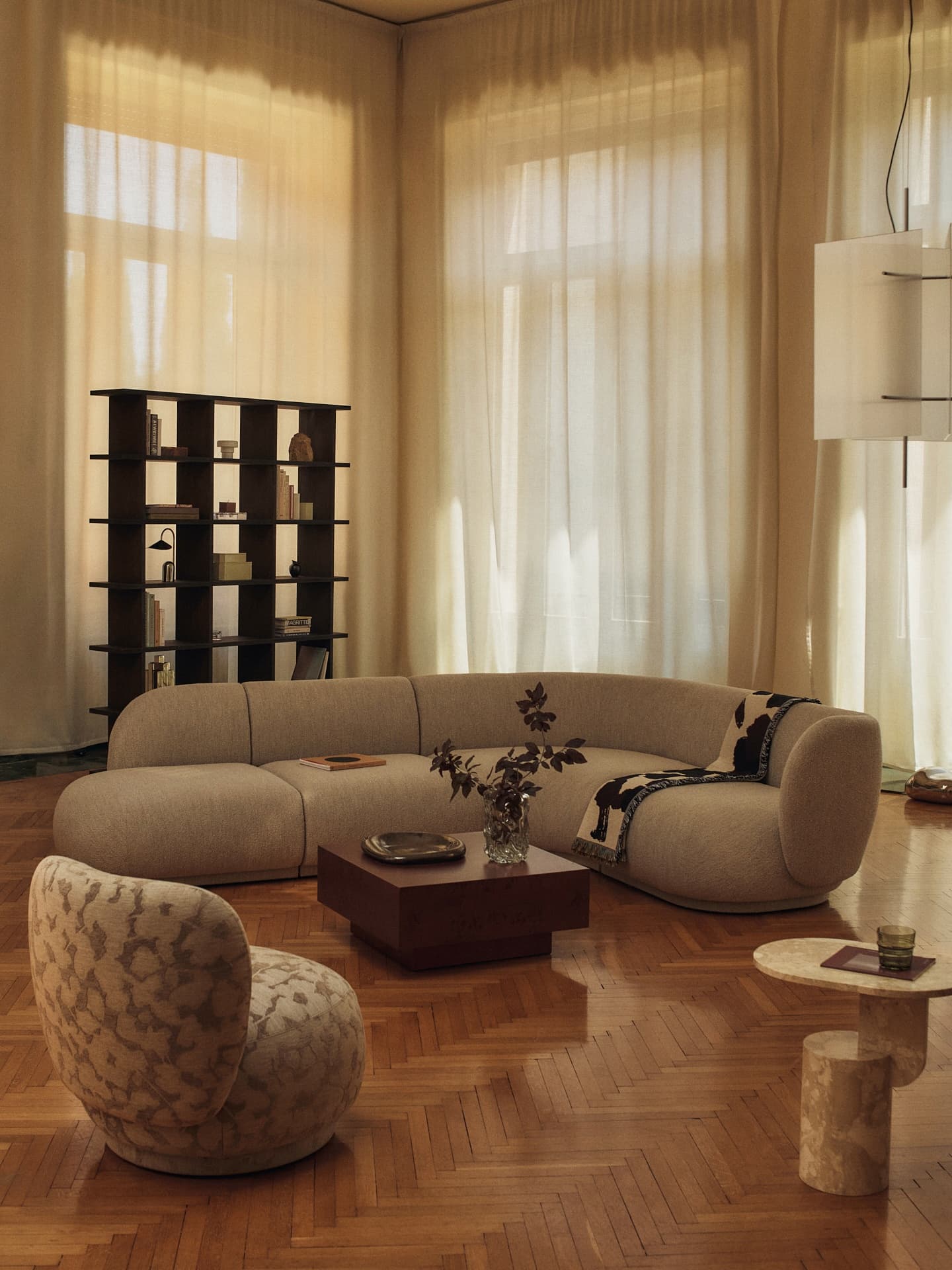 Sofabord Burl med Oppbevaring – Dark Stained