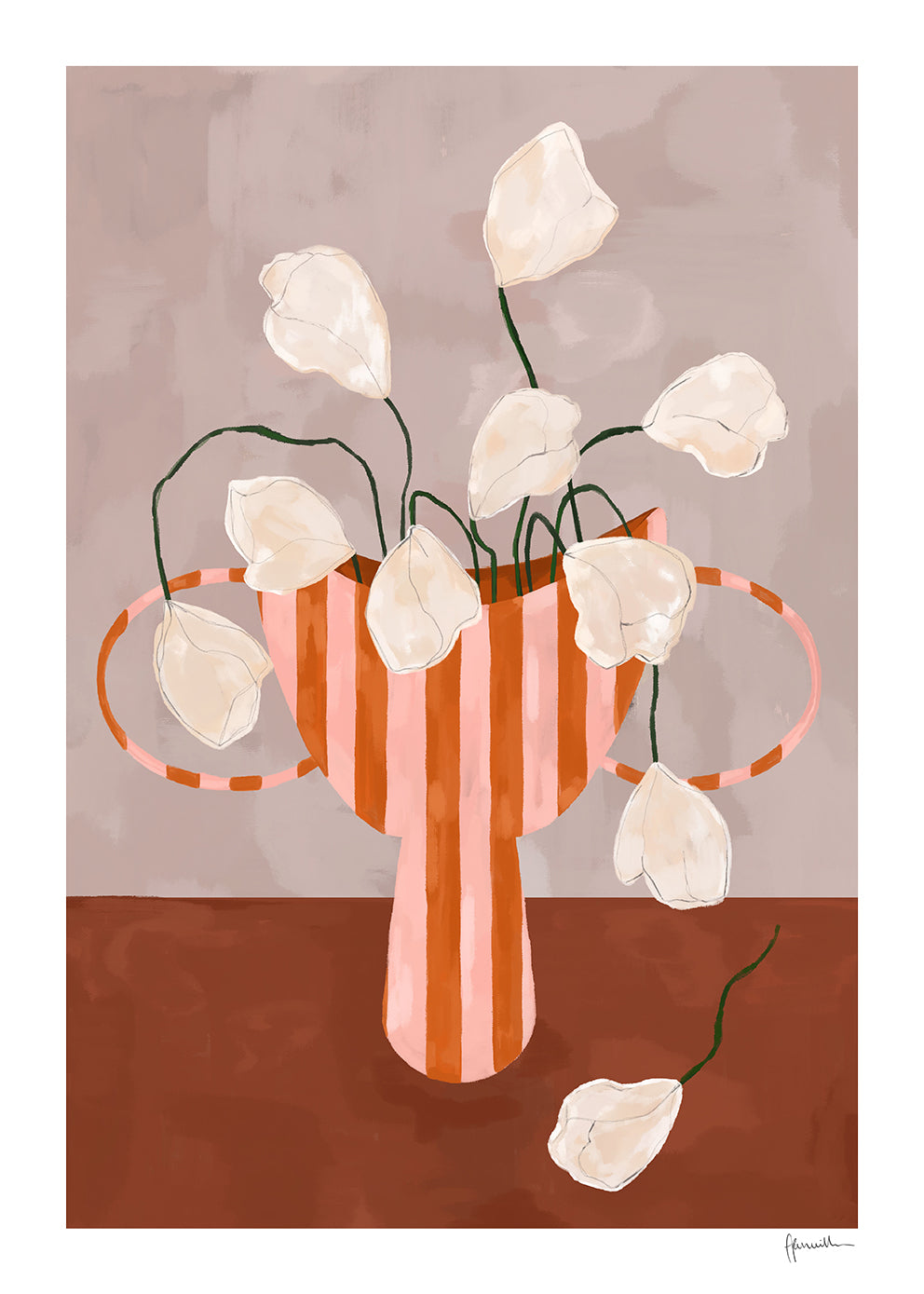Poster White Flowers