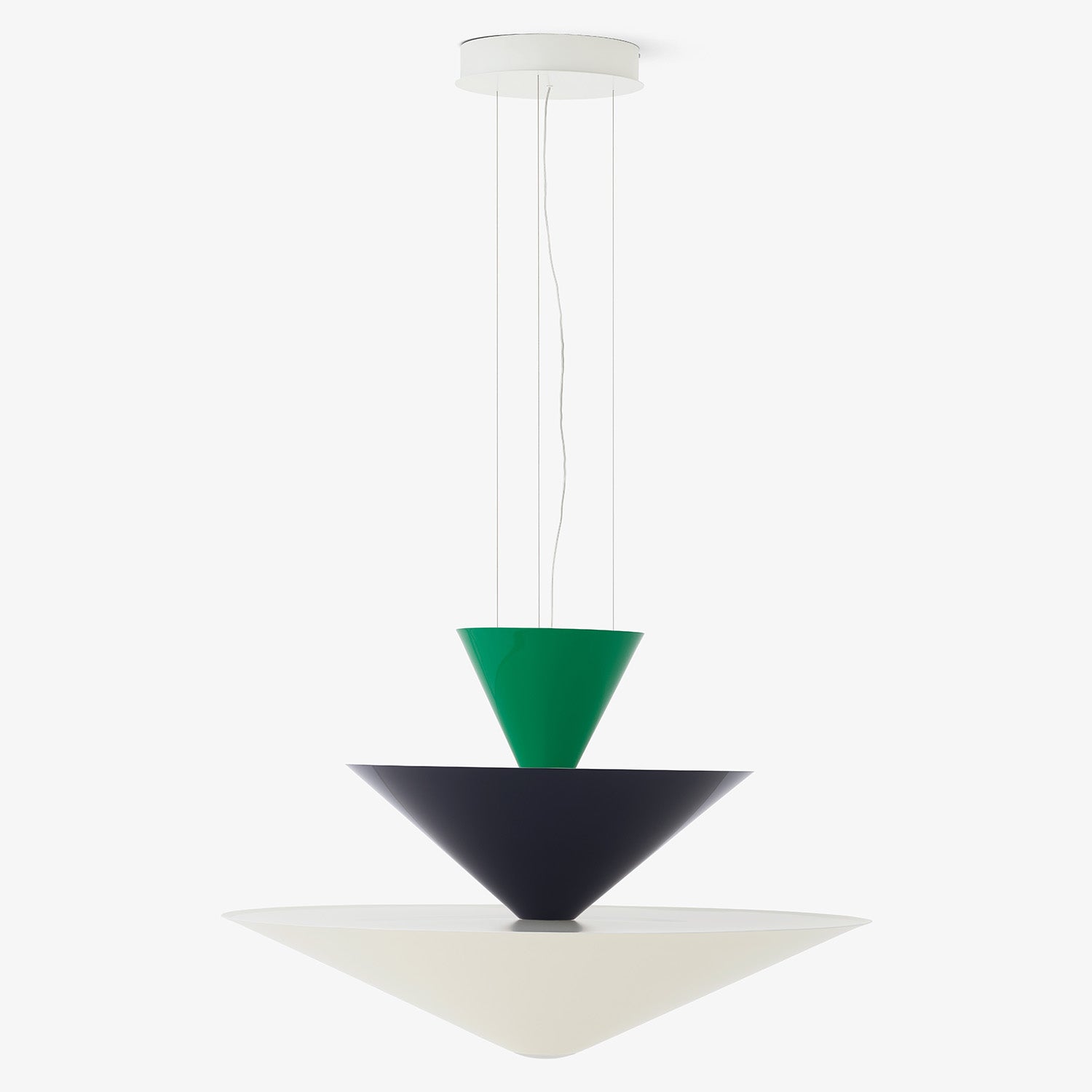 Gio Pendant Signal Green, Deep Blue & Ecru White LN15 Ø92 cm
