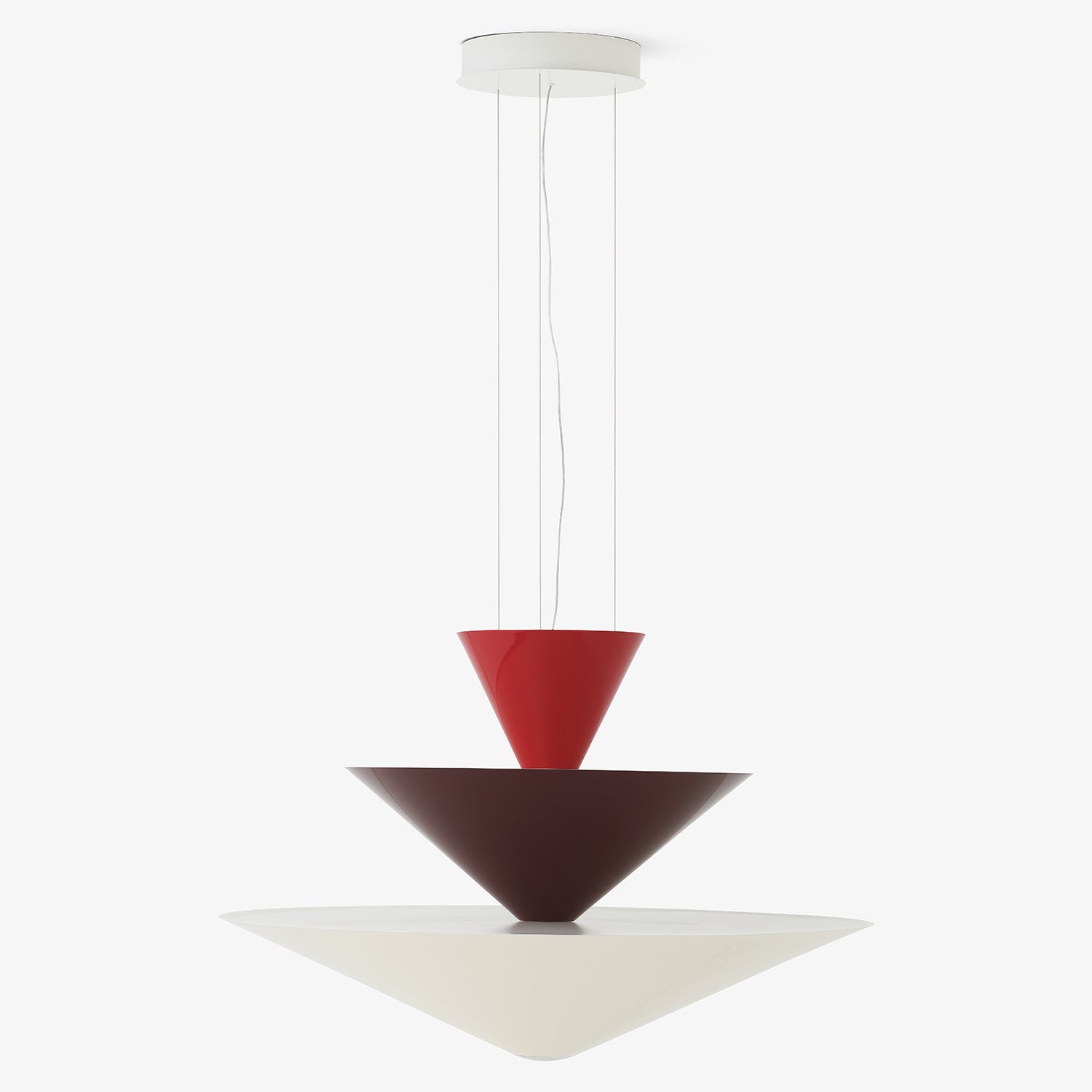 Gio Pendant Vermilion Red, Dark Burgundy & Ecru White LN15 Ø92 cm