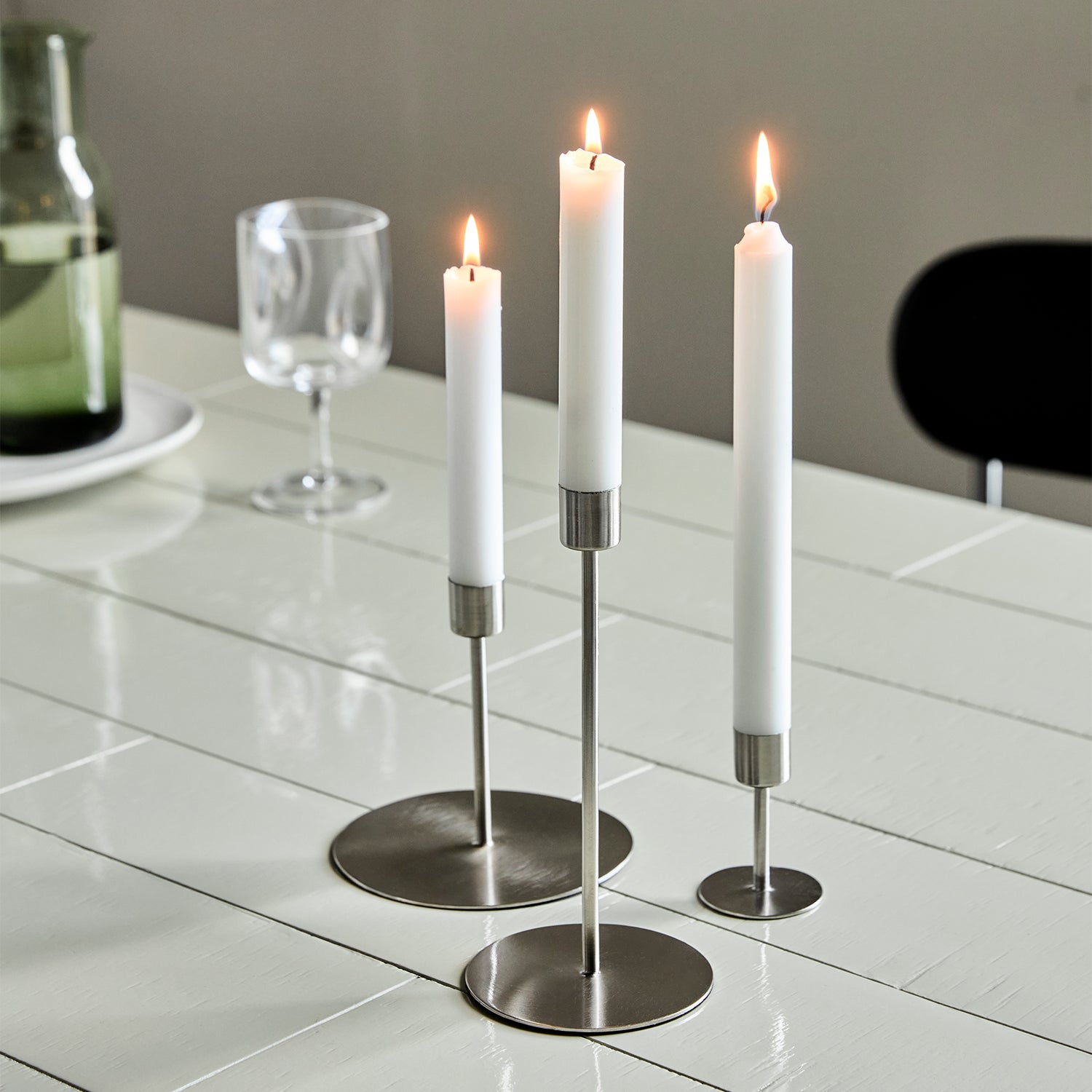 Lysestake Anit Silver H:12