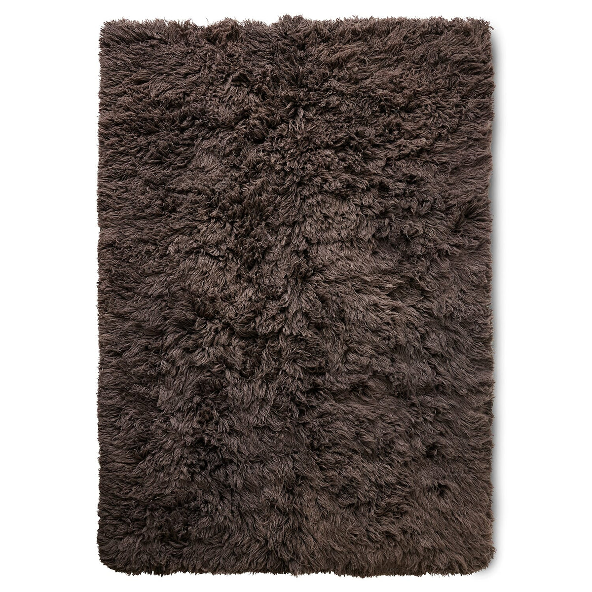 Gulvteppe i lang saueull i Esspresso brun farge 200x300 