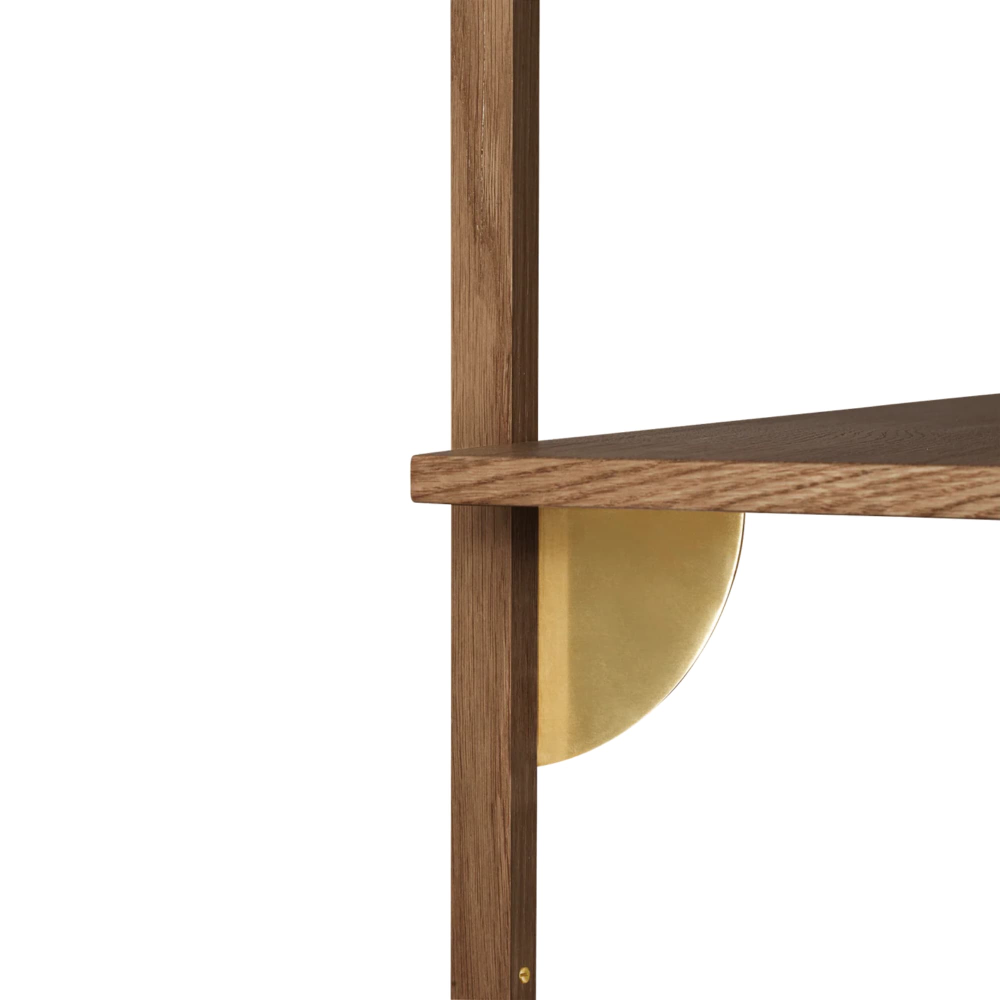 Hylle Sector Triple Narrow Smoked Oak/Brass