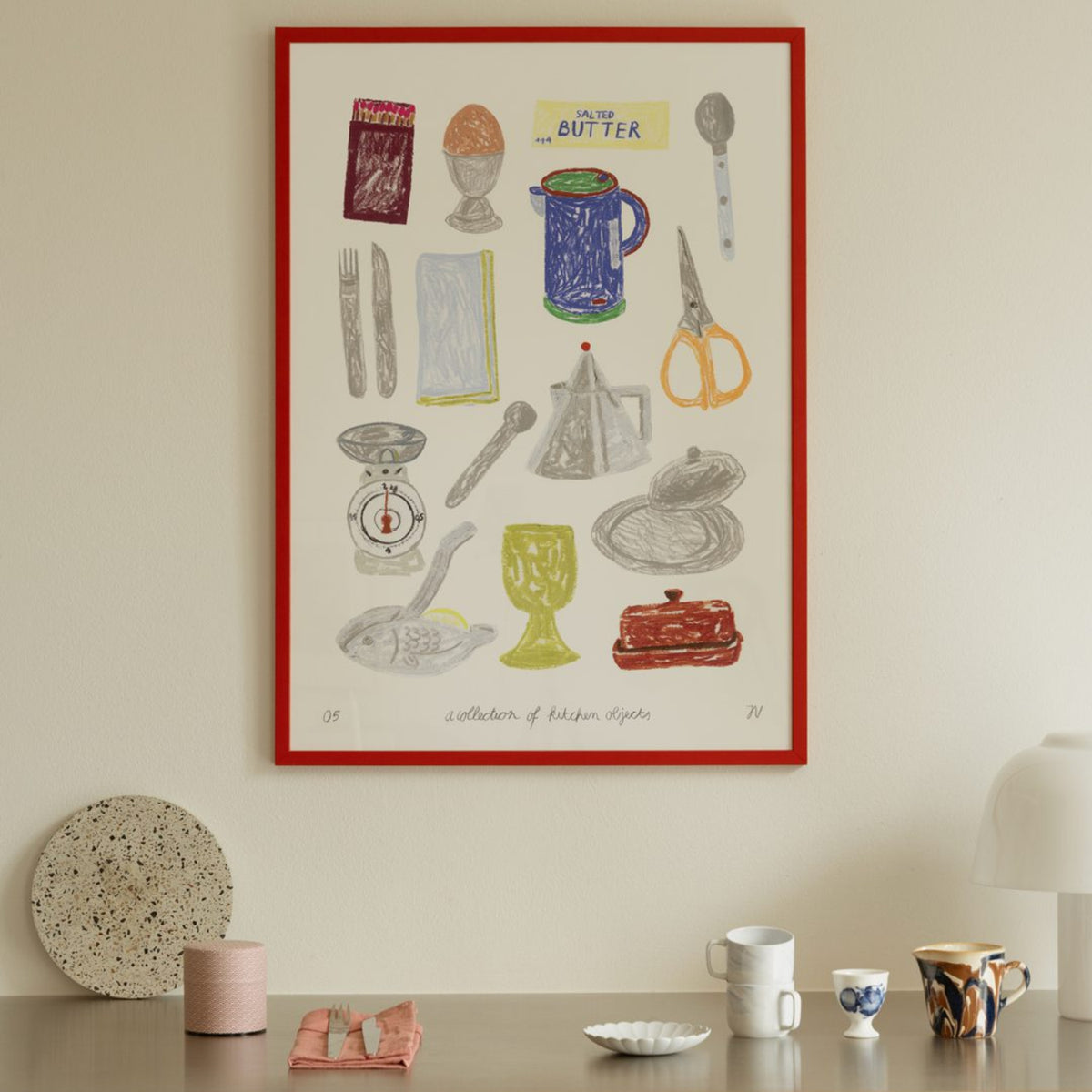 Poster A Collection of Kitchen Objects