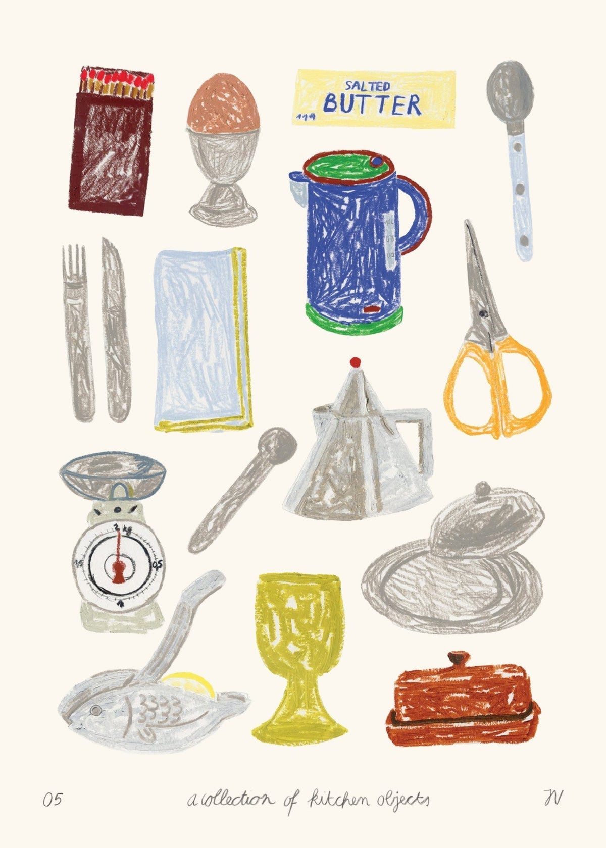 Poster A Collection of Kitchen Objects