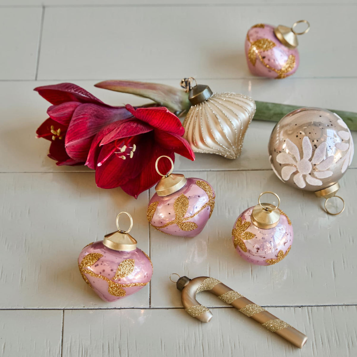 4 stk | Julekuler Amore Rosa Ø:5