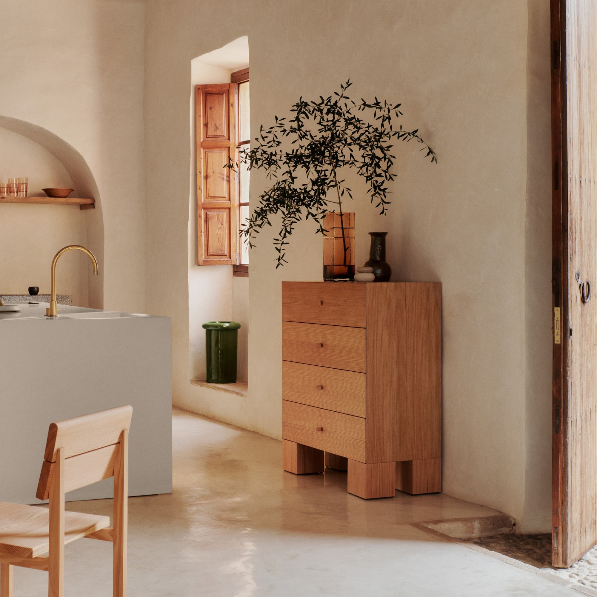 Kommode Kuben 1x4 Natural Oak