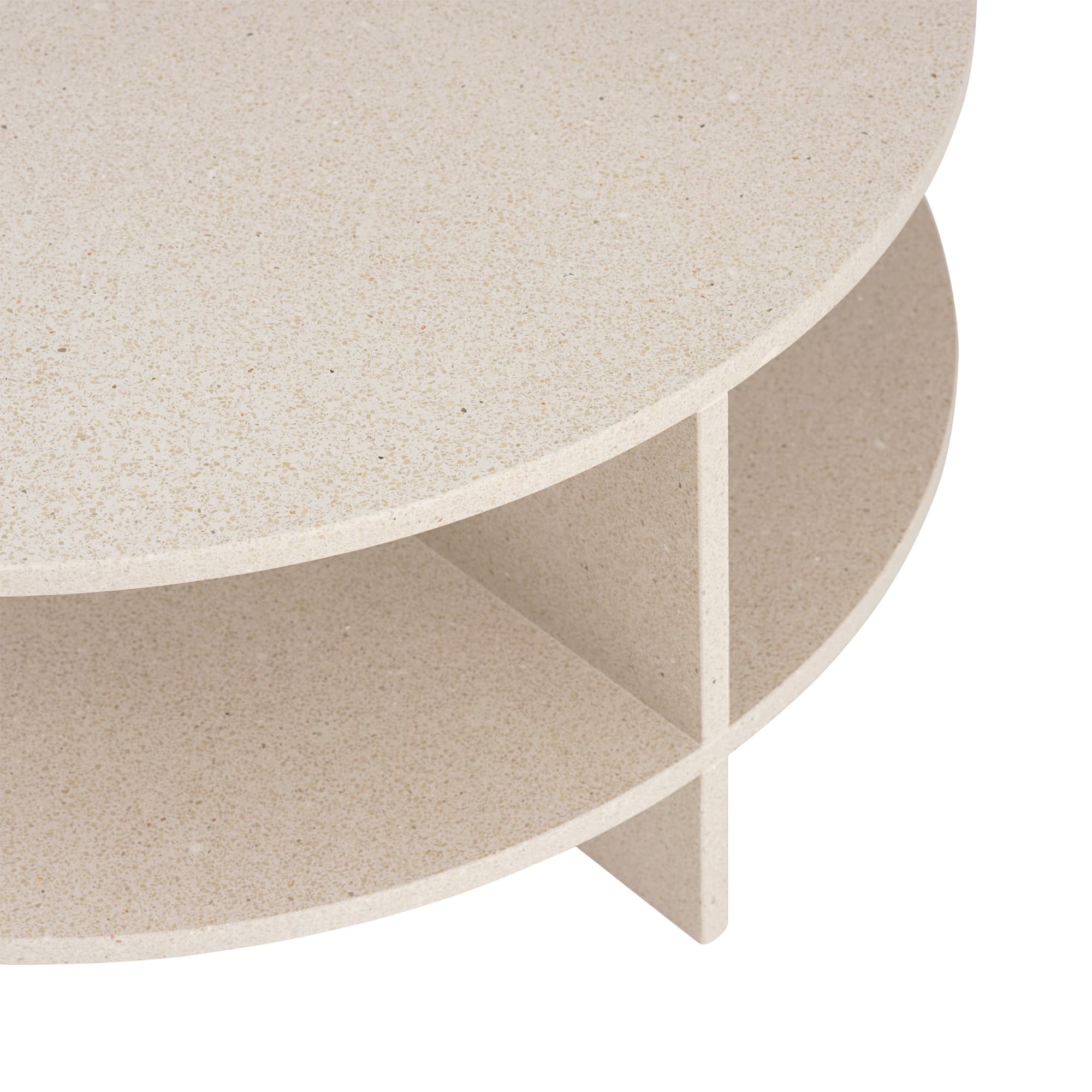 Loungebord Halves Ø85 - Light Taupe Terrazzo