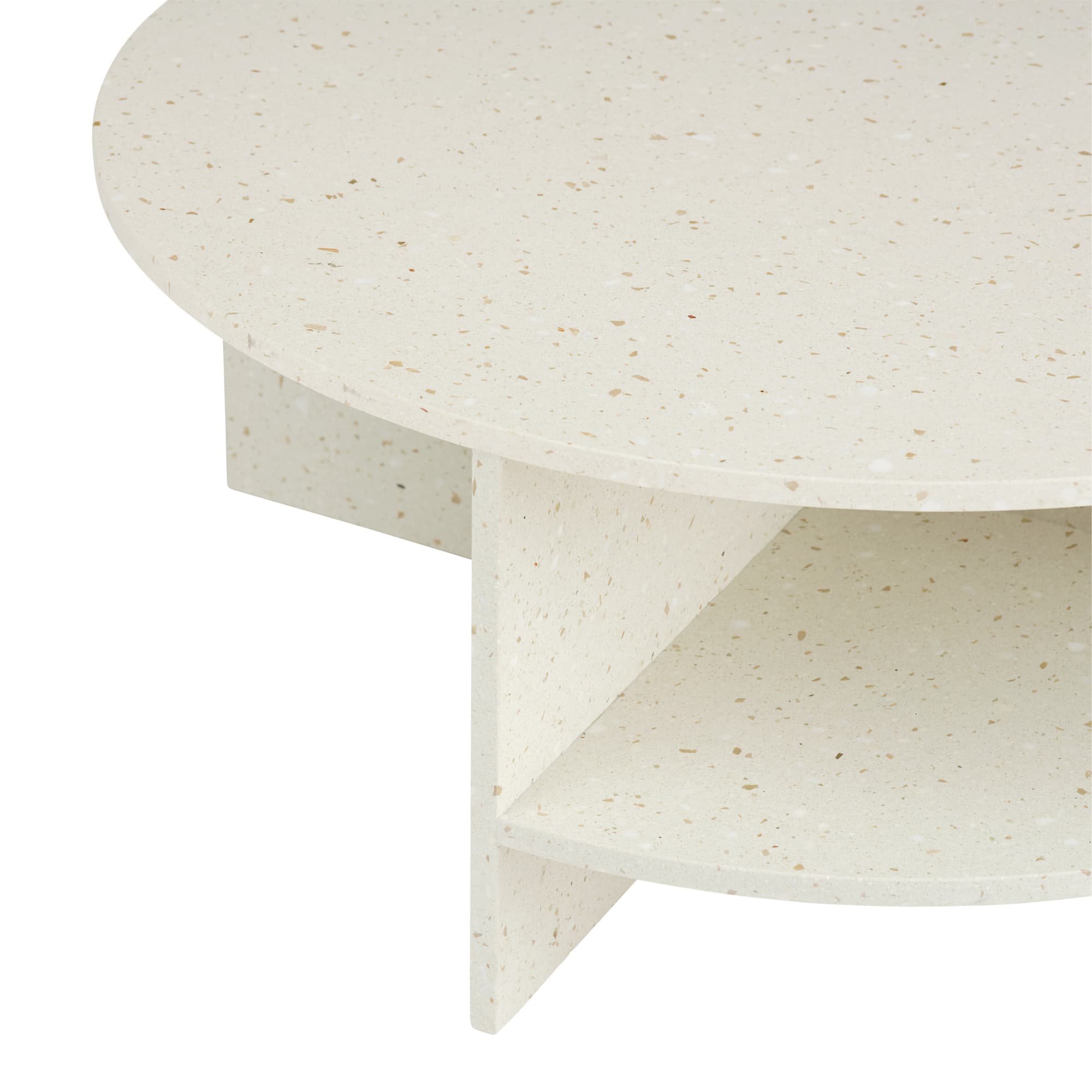 Loungebord Halves Ø85 - Off-White Terrazzo