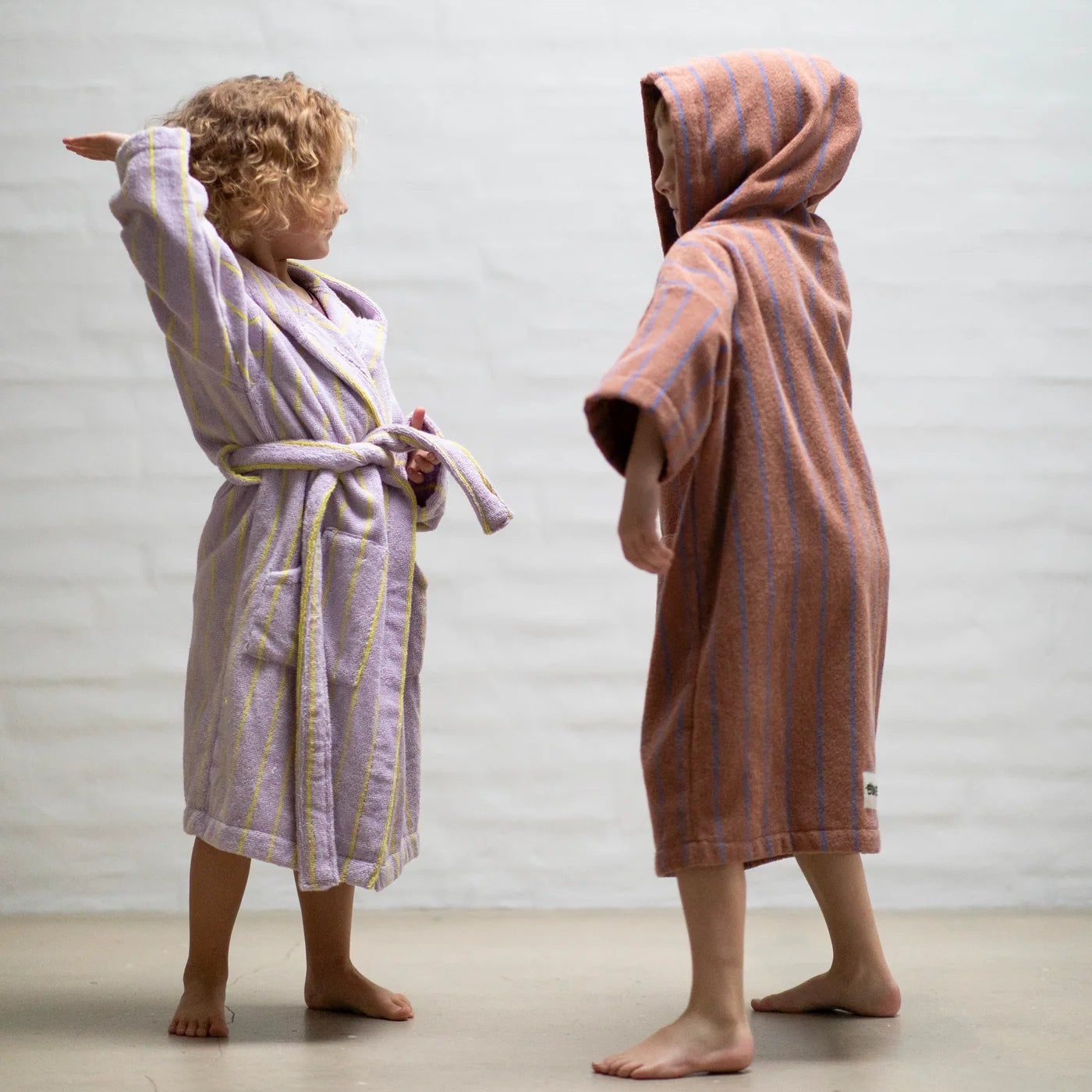 Badehåndkle Poncho Kids Camel & Ultramarine