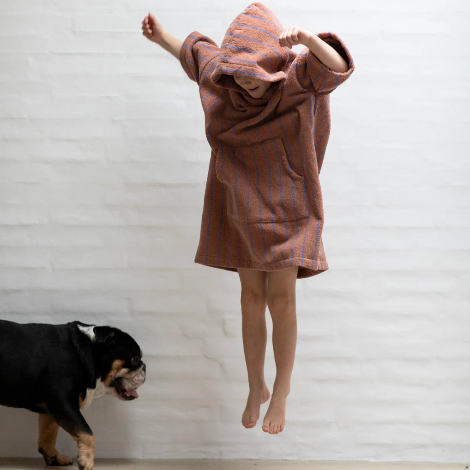 Badeponcho Kids Camel & Ultramarine