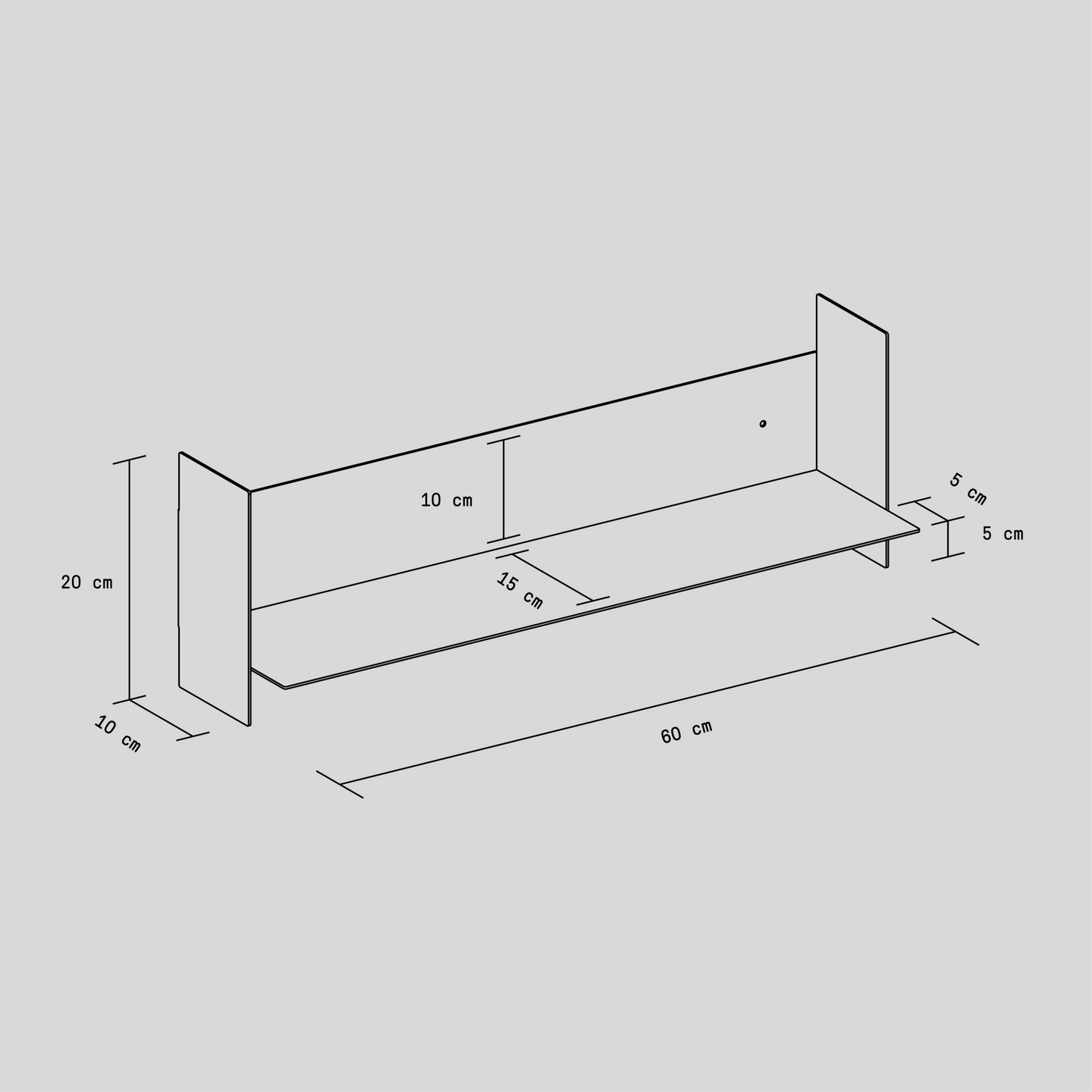 Hylle Pli Stainless Steel 60cm