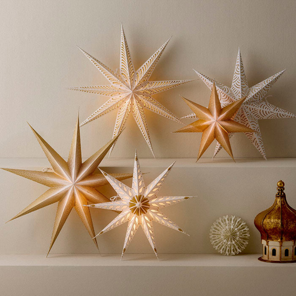 Papirstjerne Starlight White Ø:80
