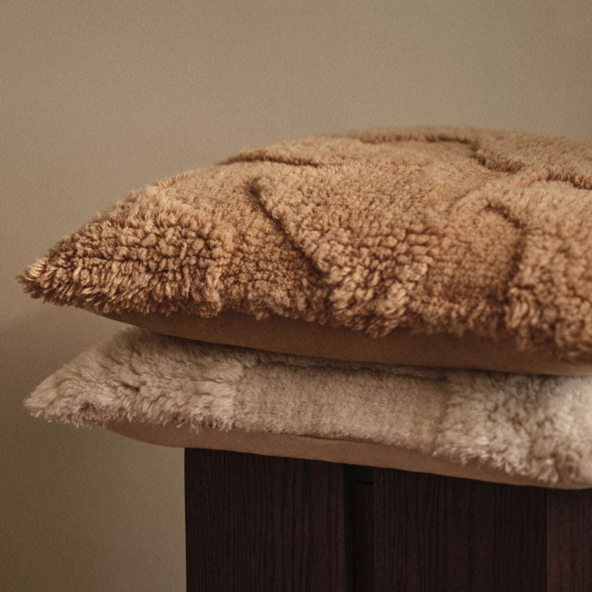 Rime Tufted Cushion Off White & Tan