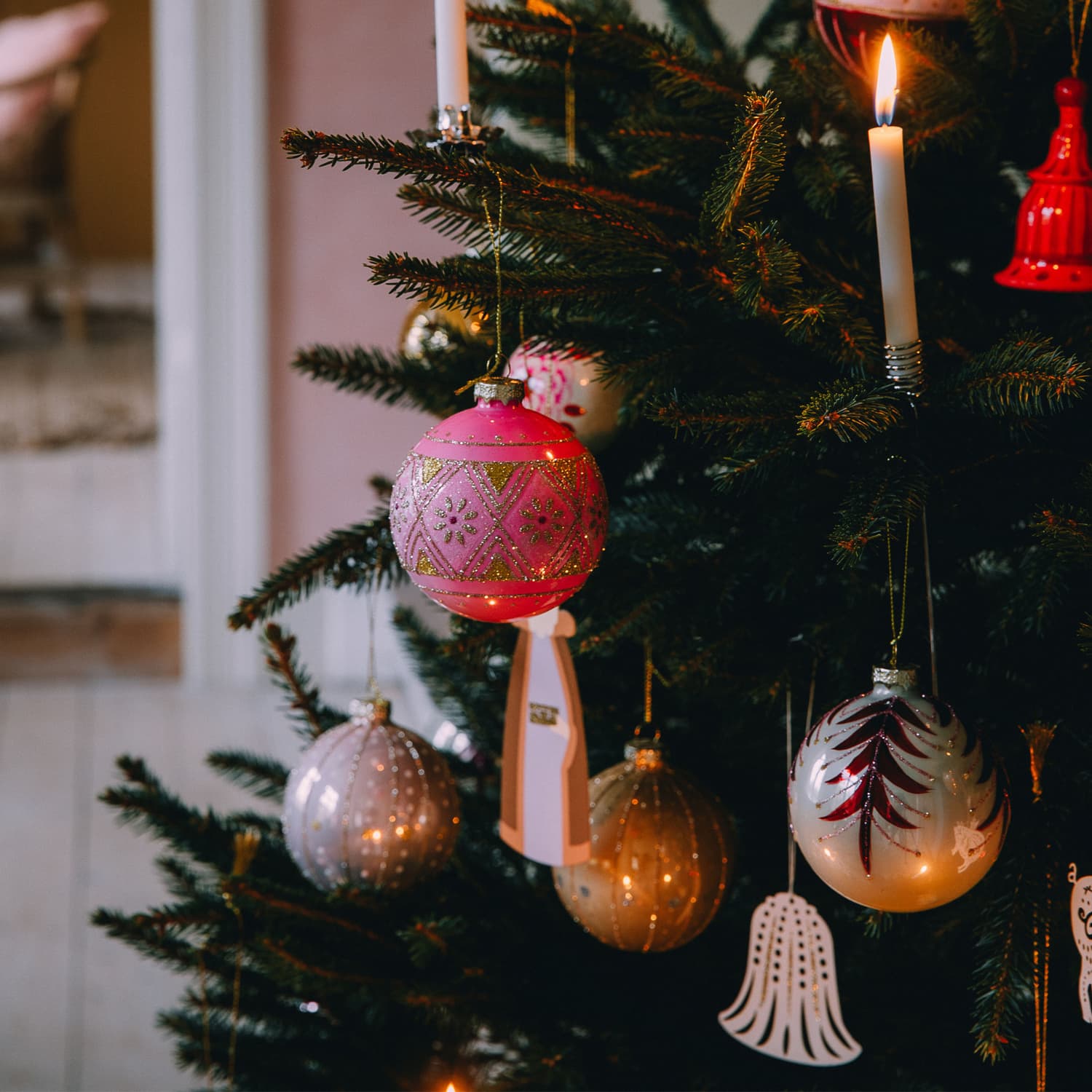 4 stk | Julekuler Seraphim Rosy