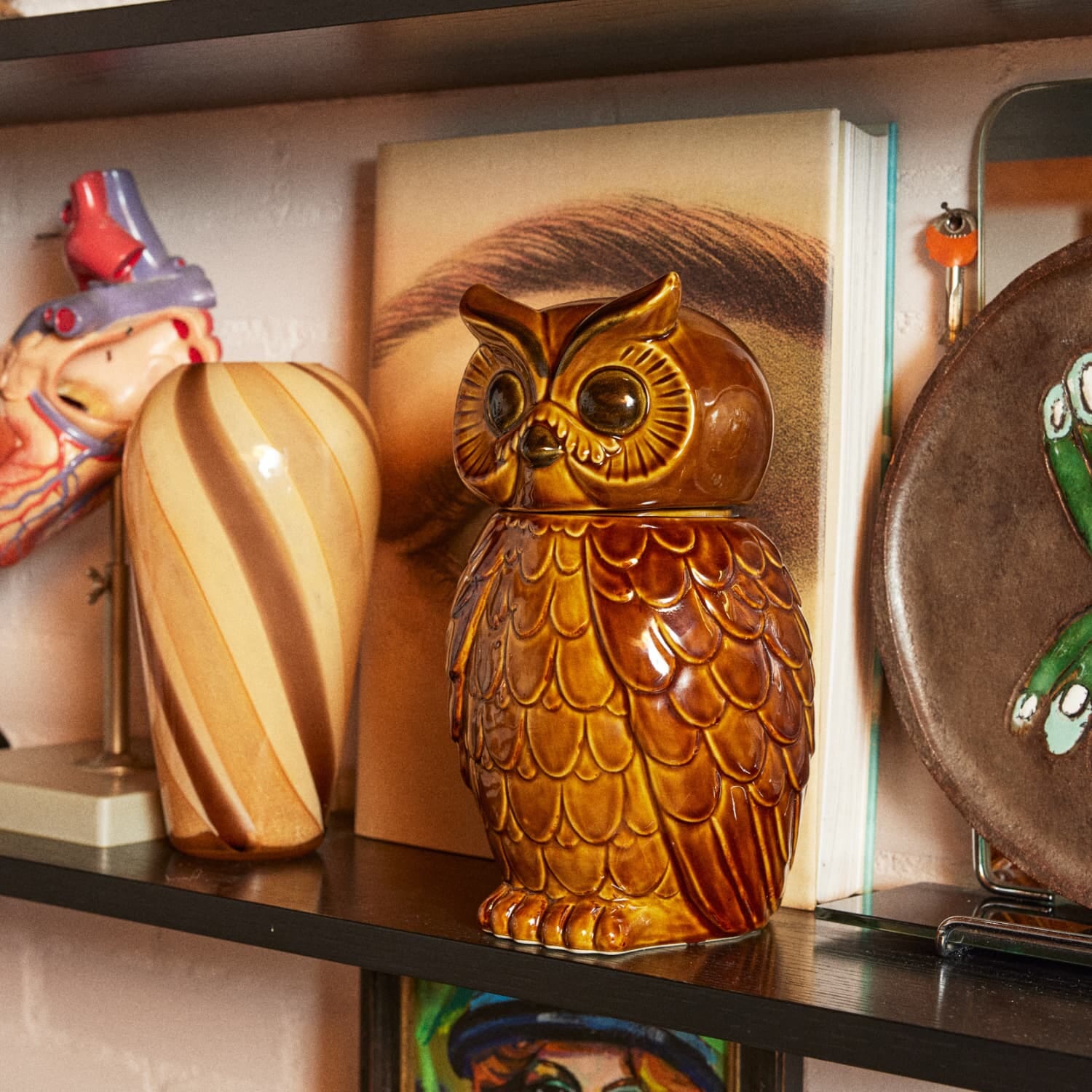 Ceramic owl jar roasted - Hovedbilde