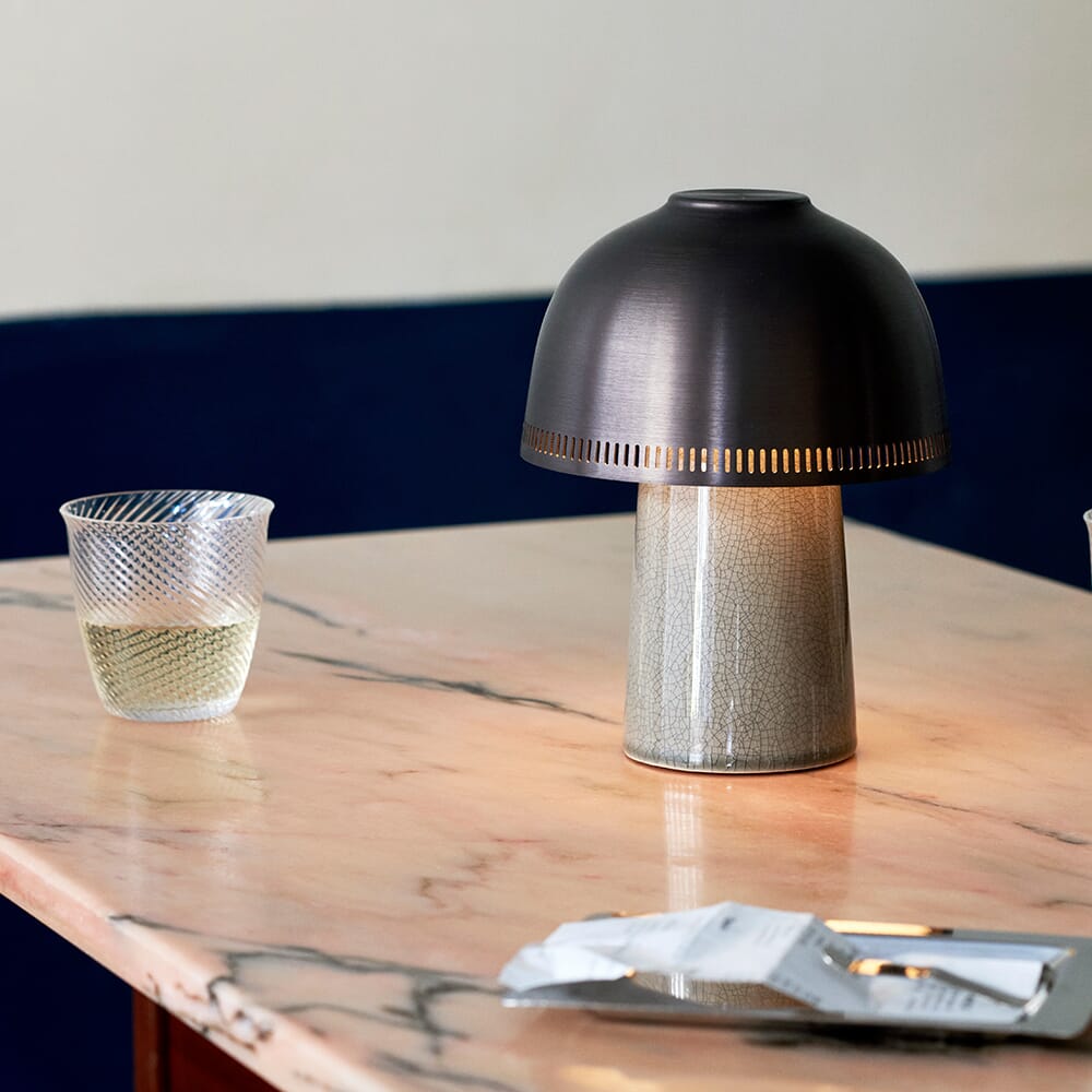 Raku Oppladbar Lampe SH8 Beige Grey & Bronzed - Hovedbilde