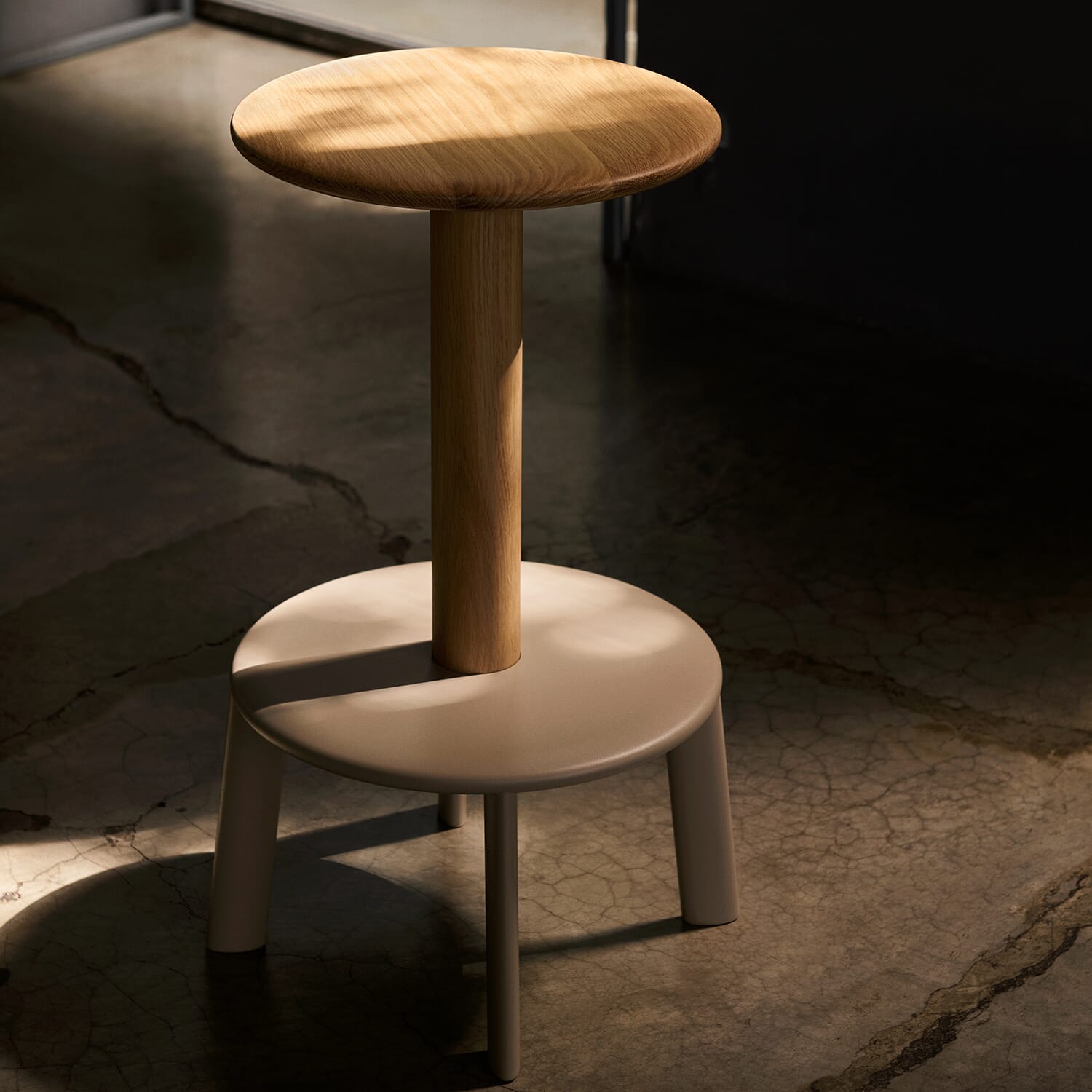 Barstol Massif Oak/Grey Beige - Hovedbilde