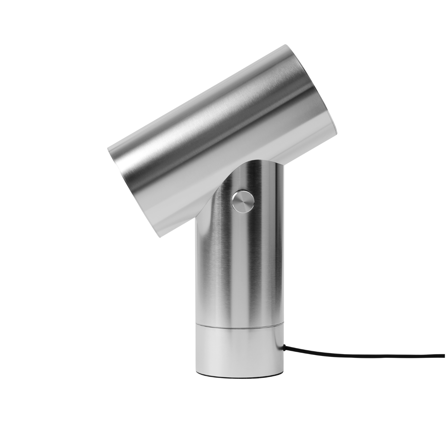 Sidevisning av Beam bordlampe i polert aluminium fra Muuto