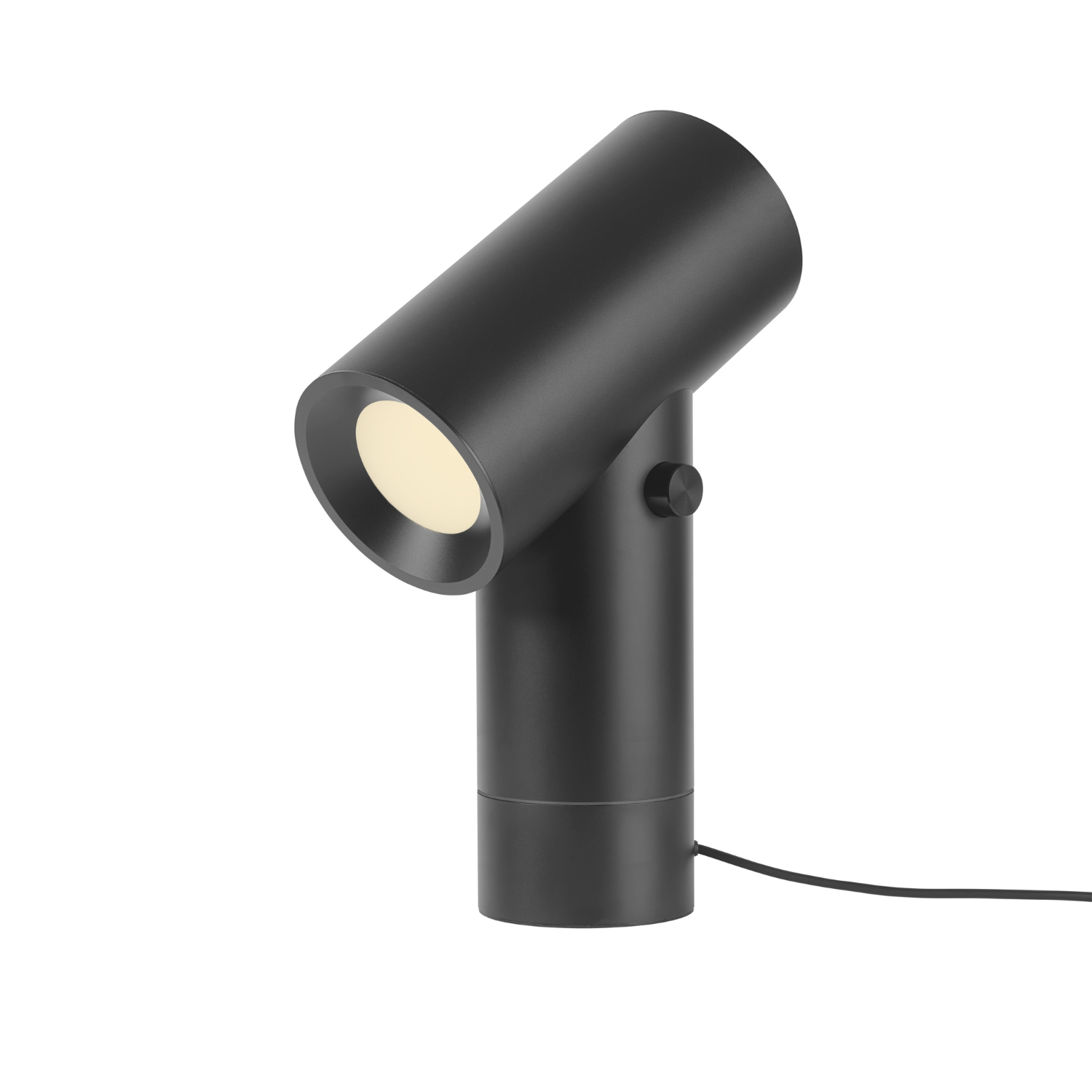 Beam bordlampe 45,5 cm i sort fra Muuto med sylindrisk design og justerbart lys