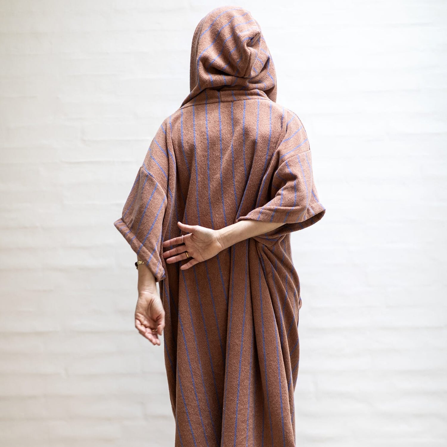 Badeh†ndkle Poncho Camel/Marine - Bilde 3