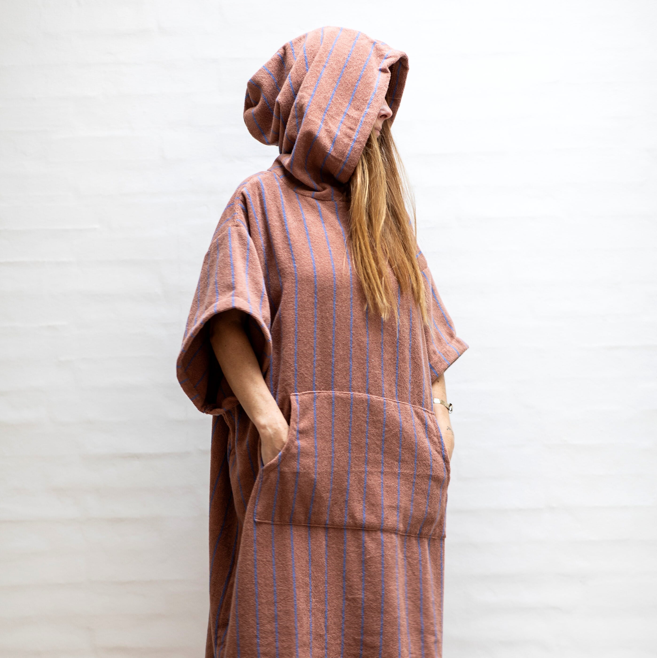 Badeh†ndkle Poncho Camel/Marine - Hovedbilde
