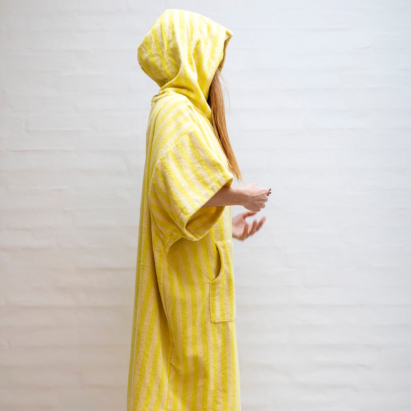 Badeh†ndkle Poncho Prestine/Yellow - Bilde 2