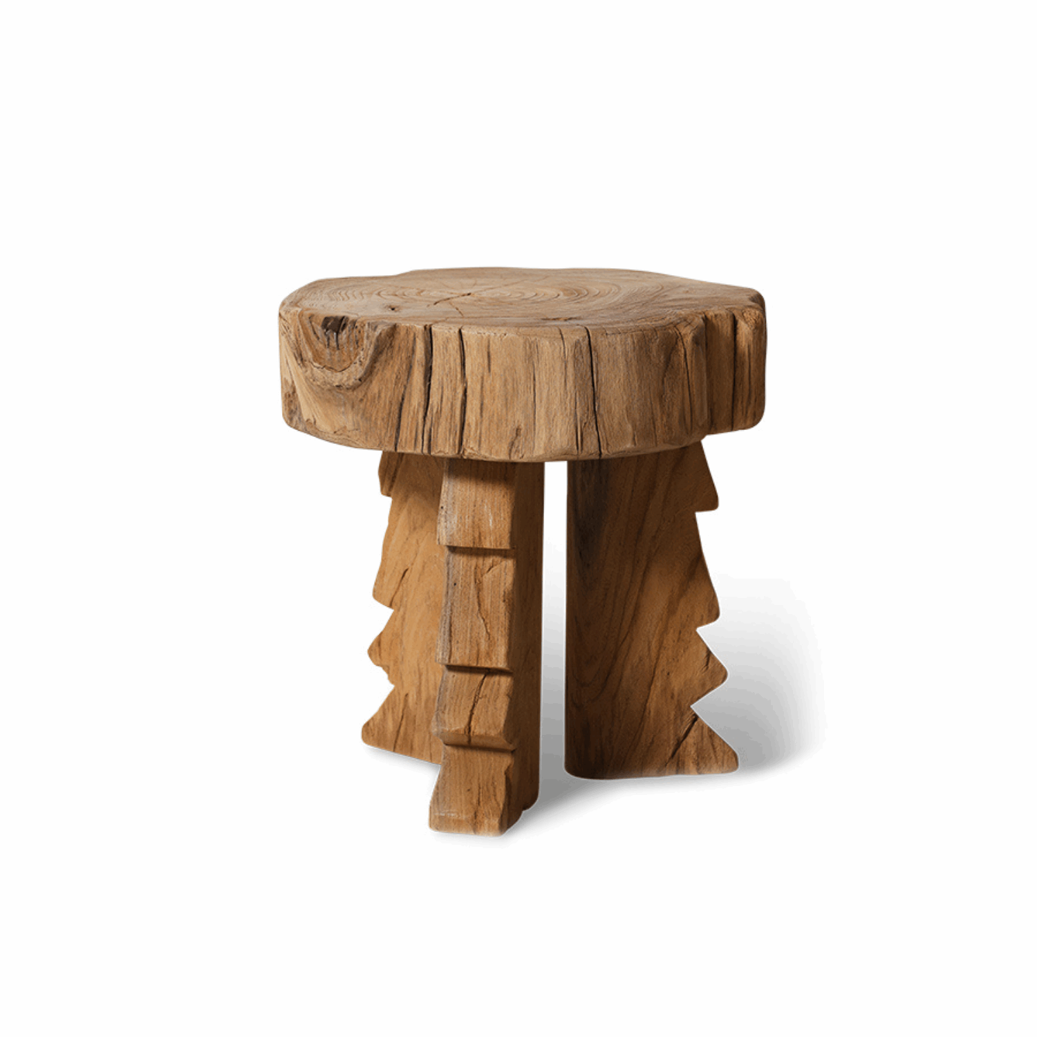 Carved wooden stool - Hovedbilde