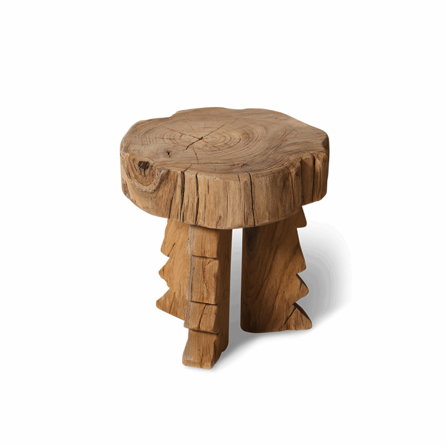 Carved wooden stool - Bilde 2