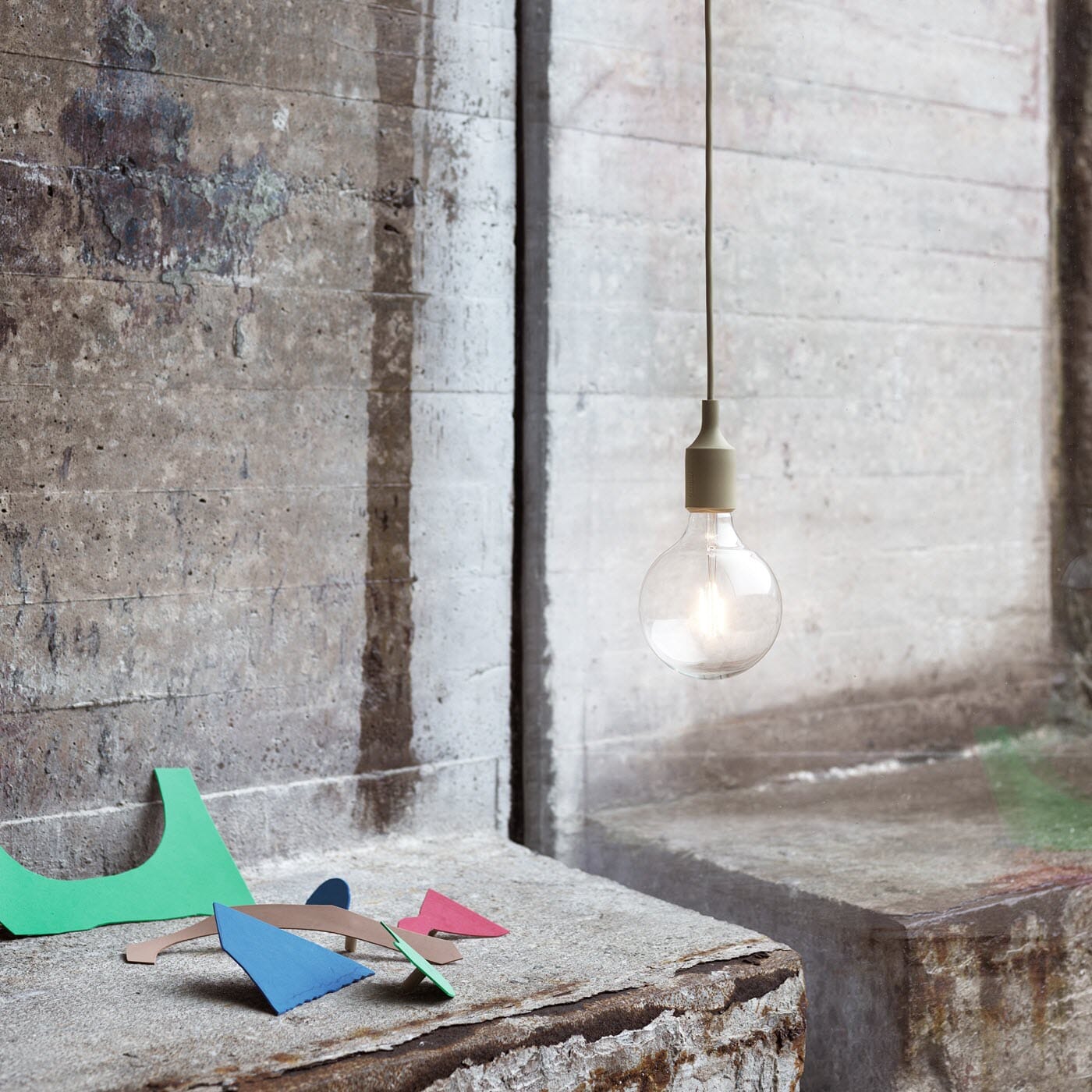 E27 Pendant Olive m/LED pære - Bilde 2