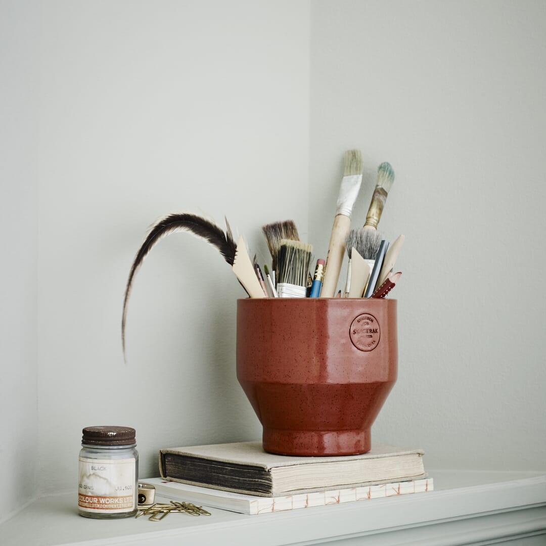 Blomsterpotte Edge Burned Red Ø:25 - Hovedbilde