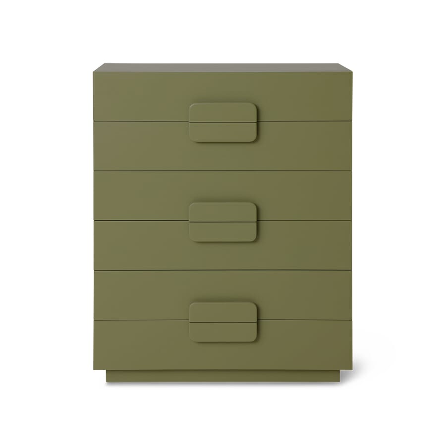 Spacious drawer cabinet army green - Hovedbilde