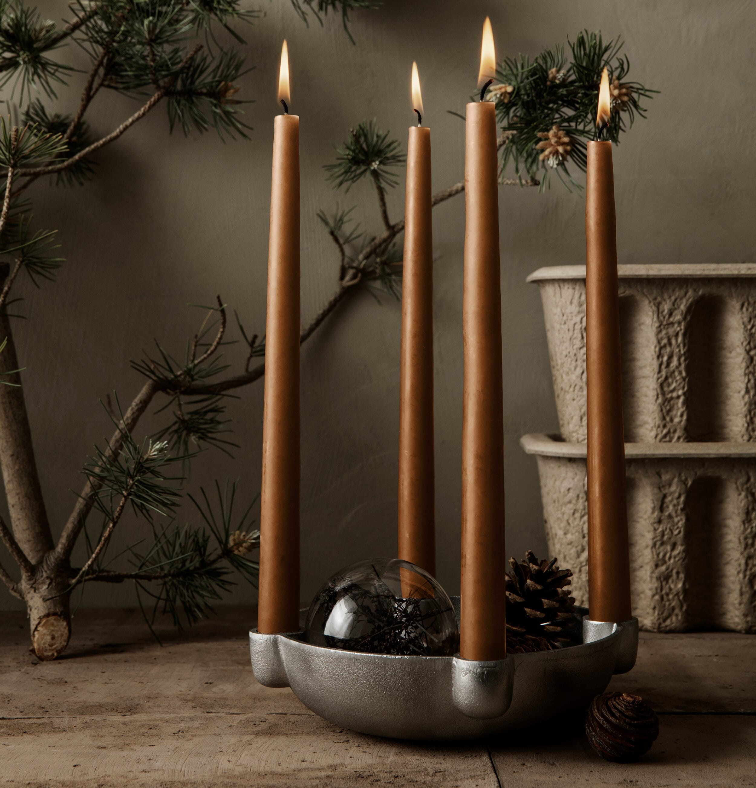 2 stk Dipped Stearinlys Rust - Bilde 3