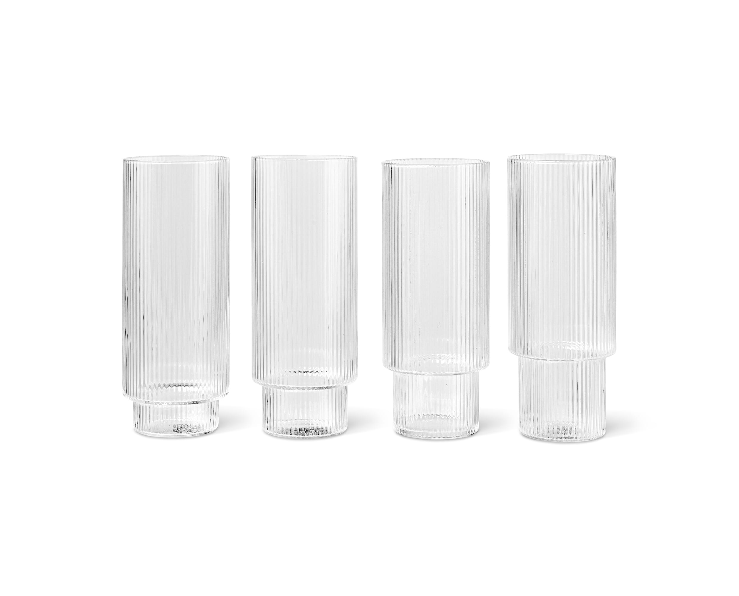 4 stk | Long Drink Glass Ripple Clear - Hovedbilde