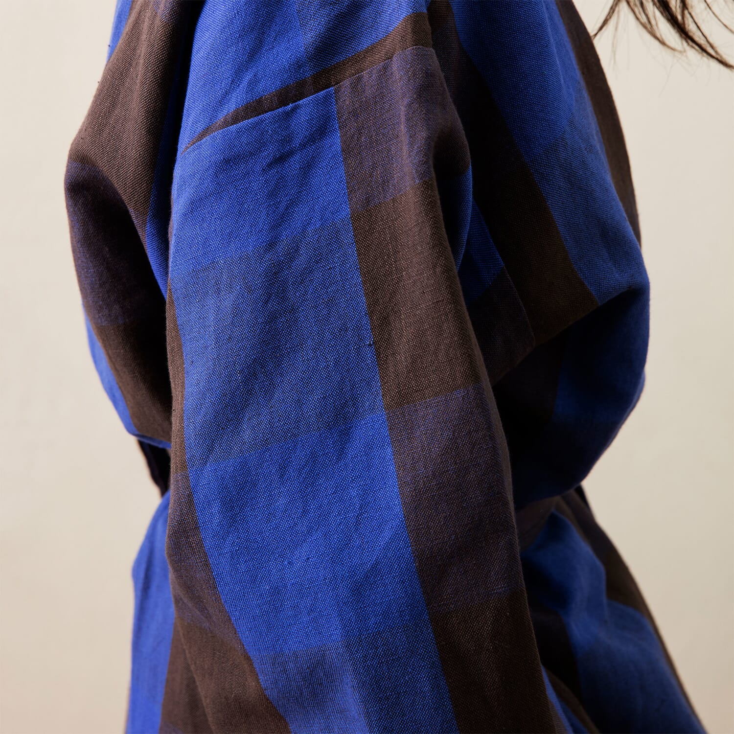 Morgenkåpe Field Chocolate/Bright Blue - Bilde 2