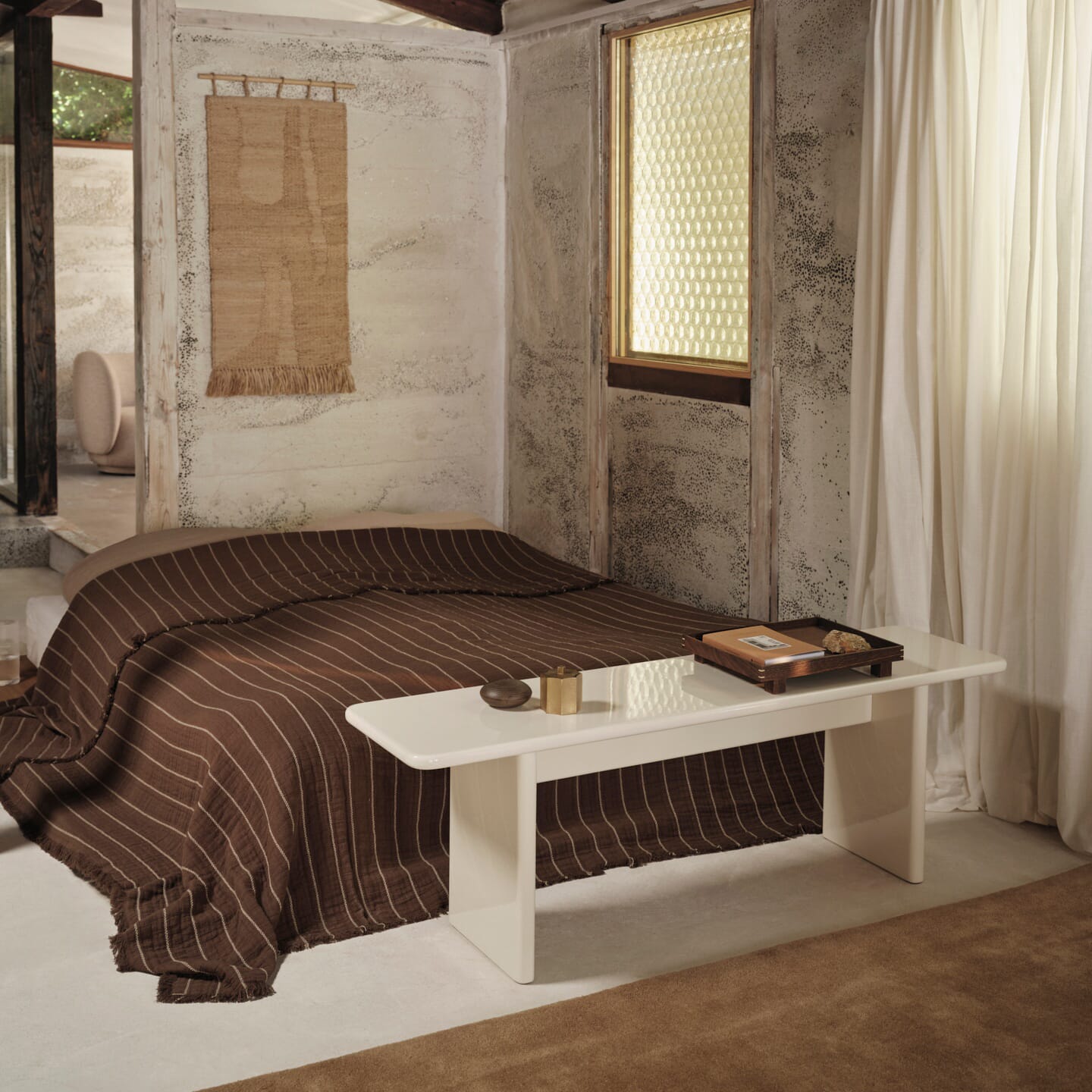 Aires Sengeteppe Stone 250x240 - Hovedbilde