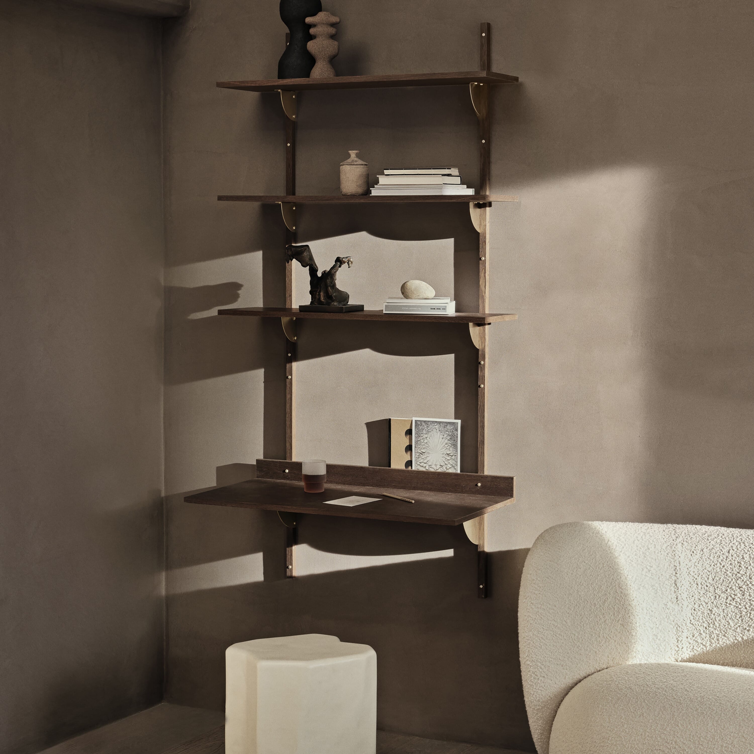 Skrivebord Sector Smoked Oak / Brass - Bilde 2