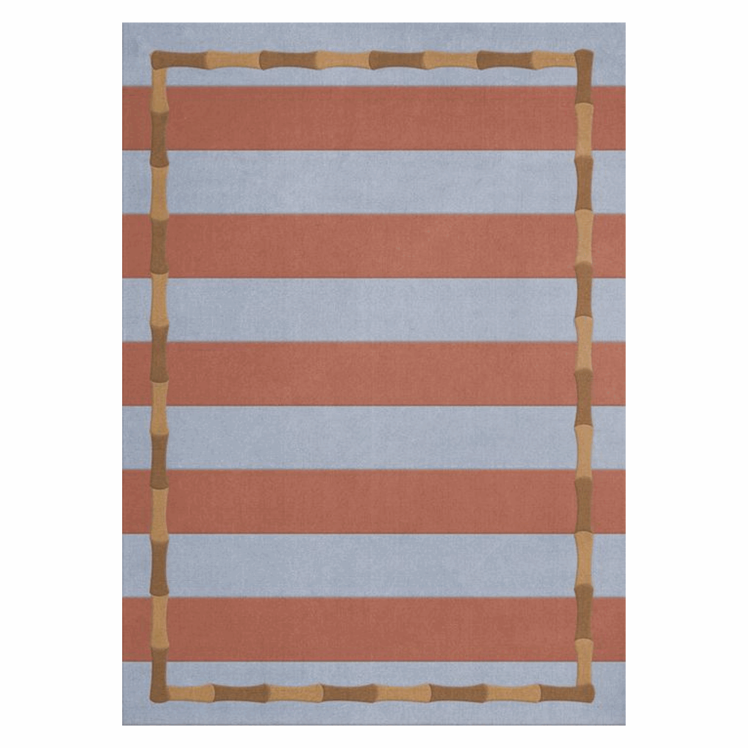 Gulvteppe Alice Crawley Bamboo Stripe Blue Rust - Hovedbilde