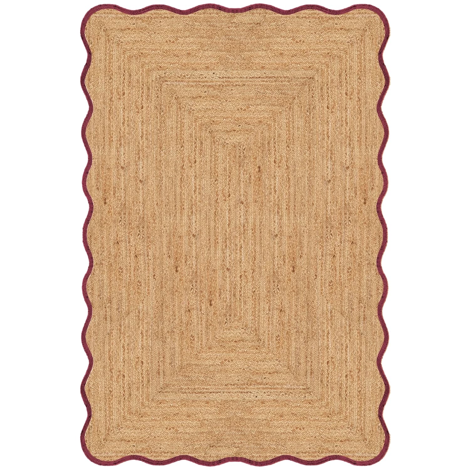 Gulvteppe Scallop Jute Burgundy - Hovedbilde