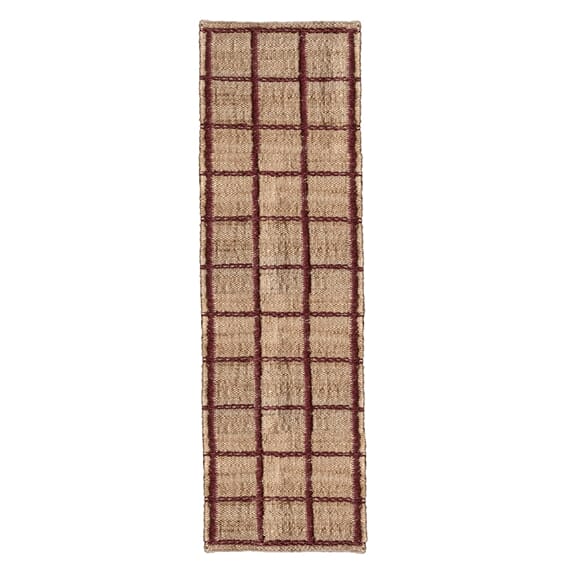 Gulvteppe Strata Braided Jute Burgundy