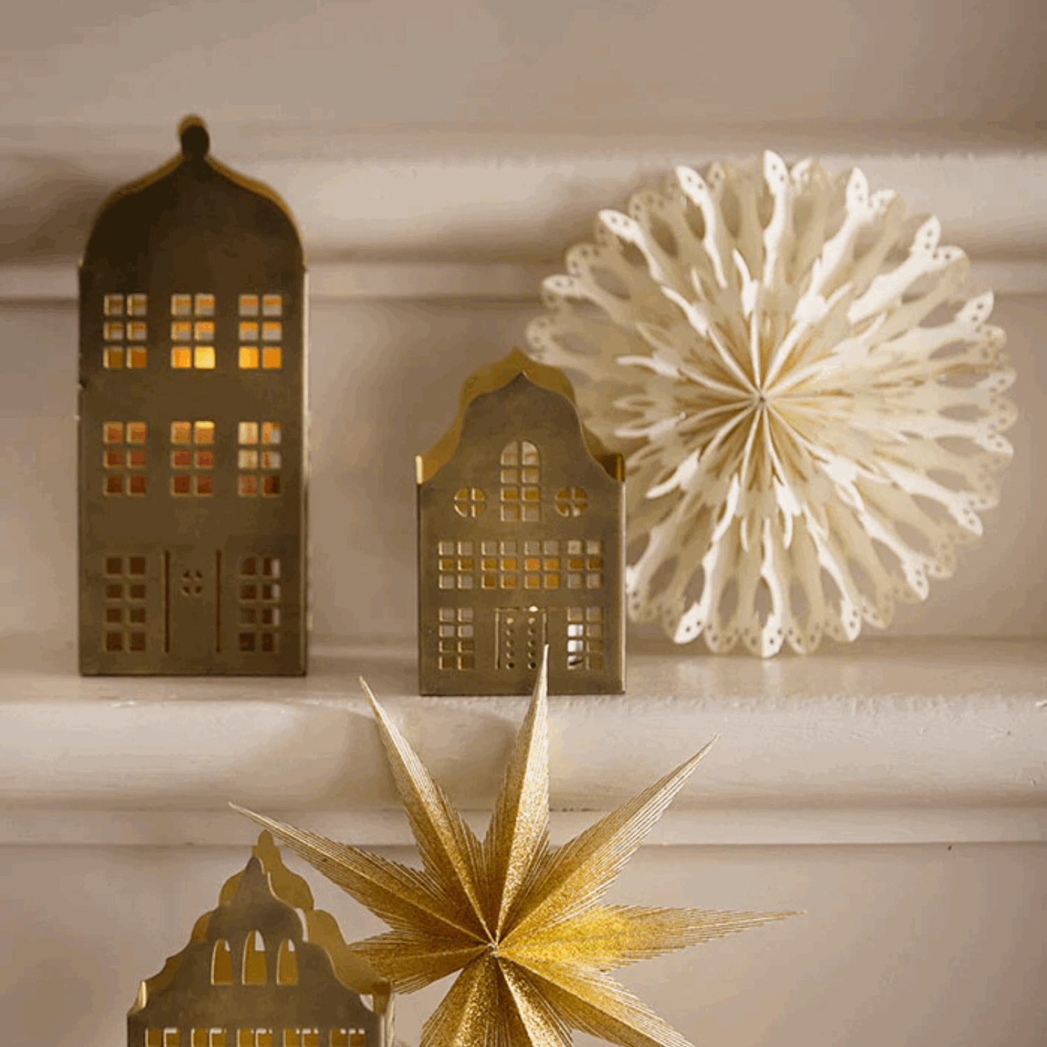 Lysestake Manor H22cm Golden