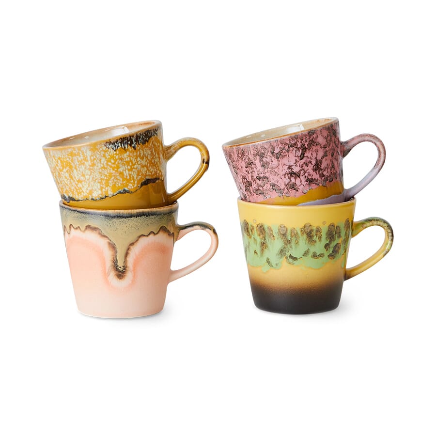 70s ceramics: americano mugs radiant (set of 4) - Hovedbilde